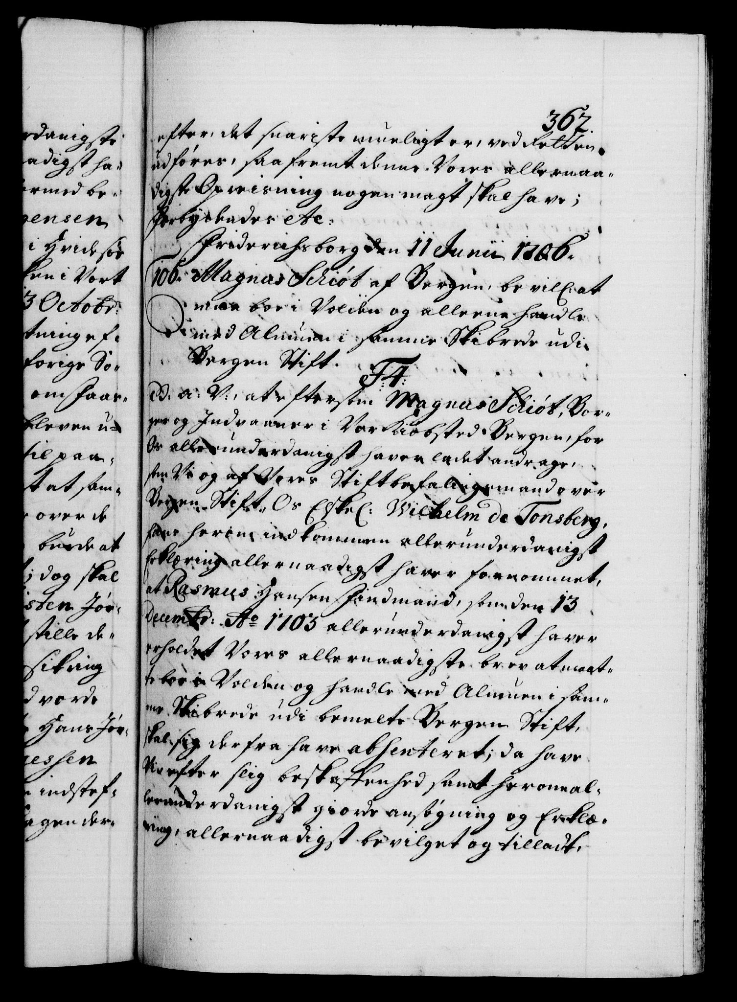 Danske Kanselli 1572-1799, AV/RA-EA-3023/F/Fc/Fca/Fcaa/L0019: Norske registre, 1704-1707, p. 362a