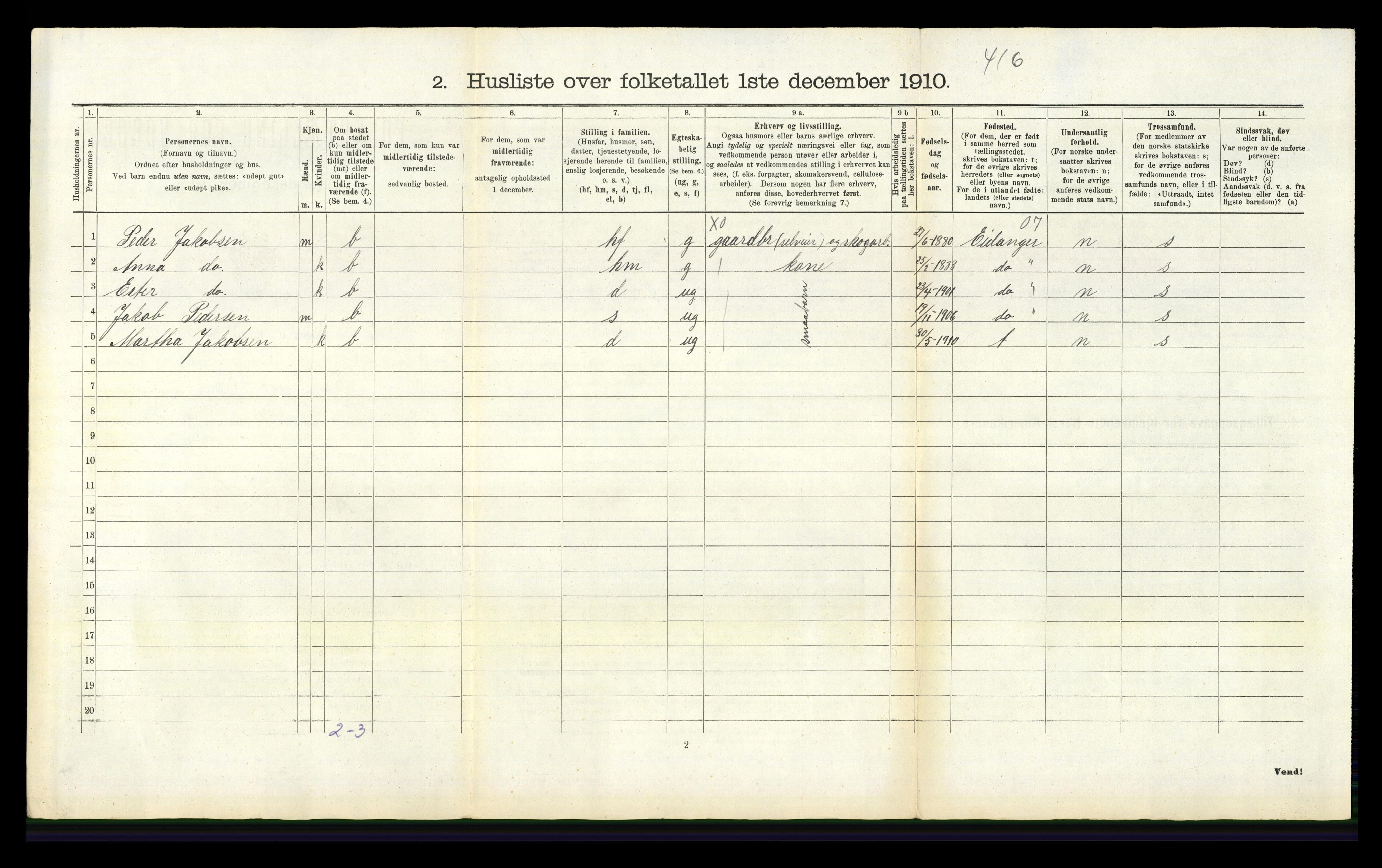 RA, 1910 census for Brunlanes, 1910, p. 686