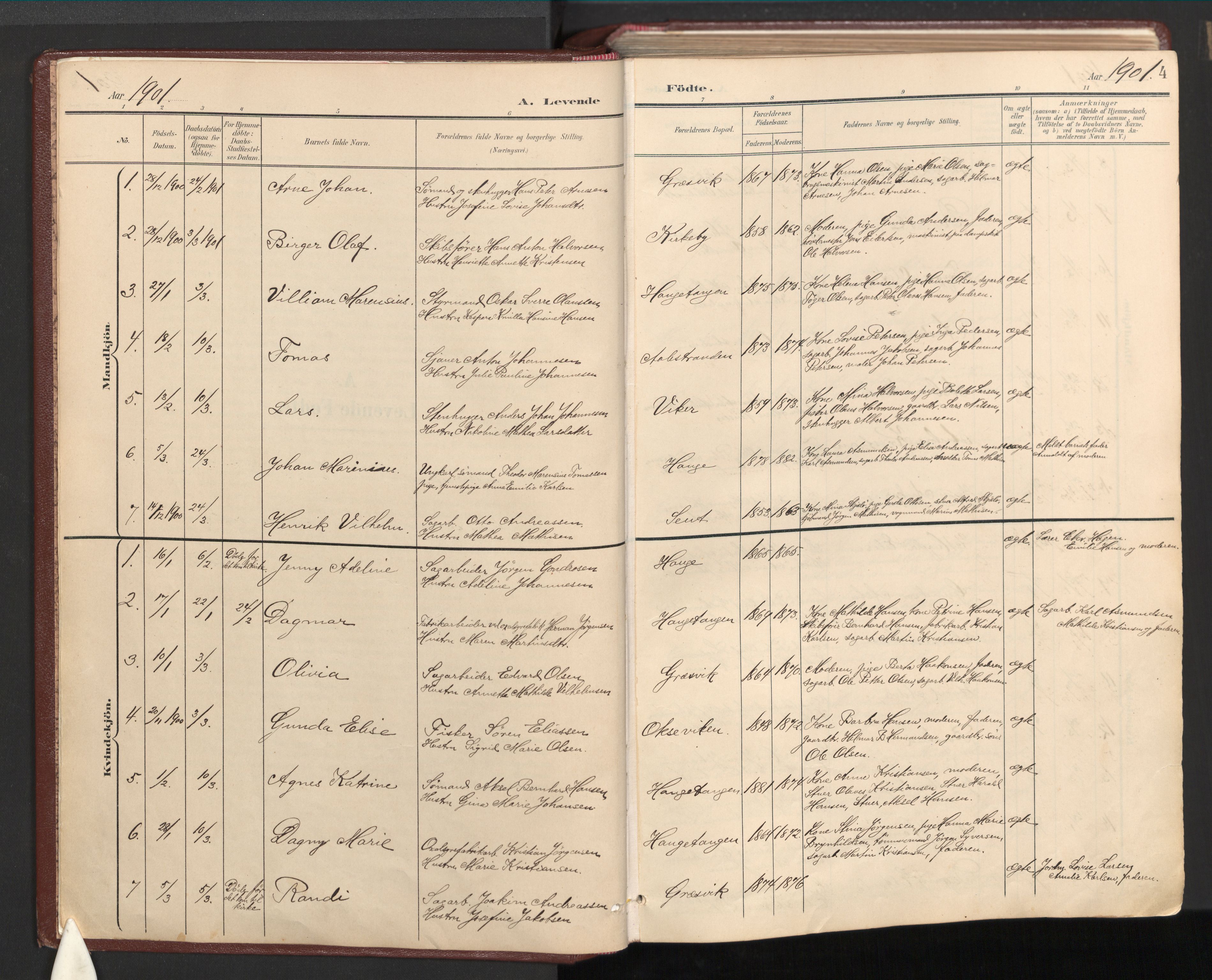 Onsøy prestekontor Kirkebøker, AV/SAO-A-10914/F/Fb/L0001: Parish register (official) no. II 1, 1901-1937, p. 4