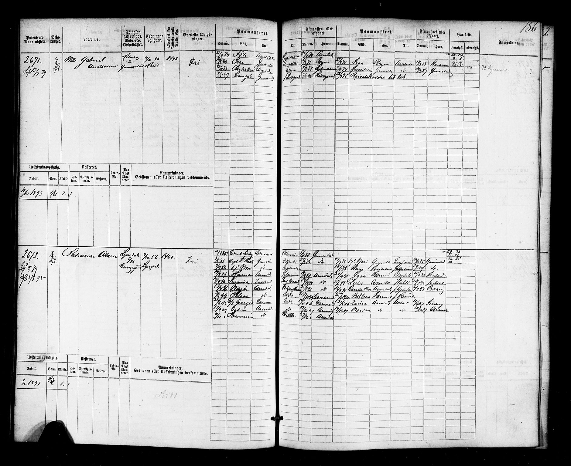 Farsund mønstringskrets, AV/SAK-2031-0017/F/Fb/L0018: Hovedrulle nr 2301-3066, Z-10, 1875-1914, p. 190