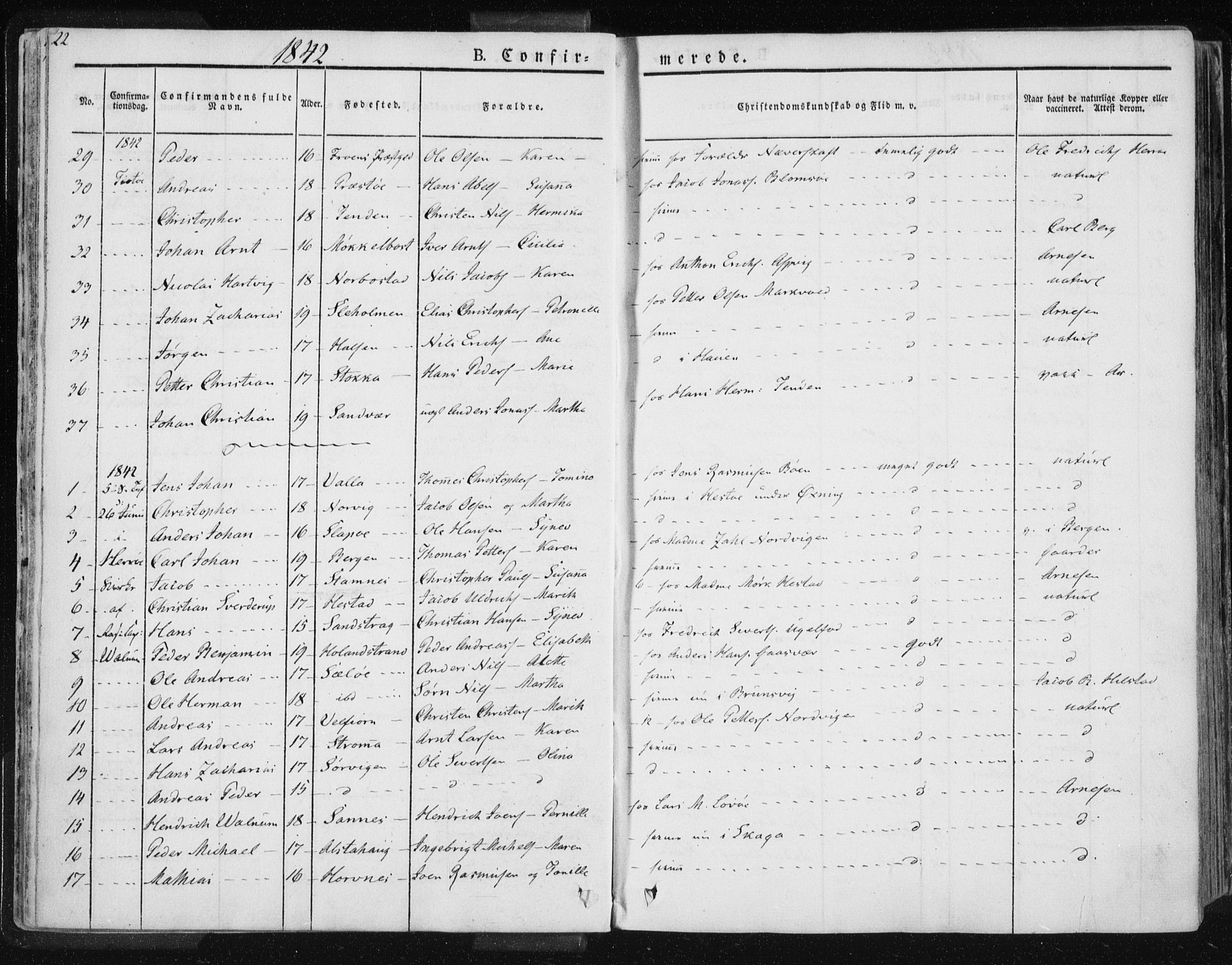 Ministerialprotokoller, klokkerbøker og fødselsregistre - Nordland, SAT/A-1459/830/L0447: Parish register (official) no. 830A11, 1831-1854, p. 22