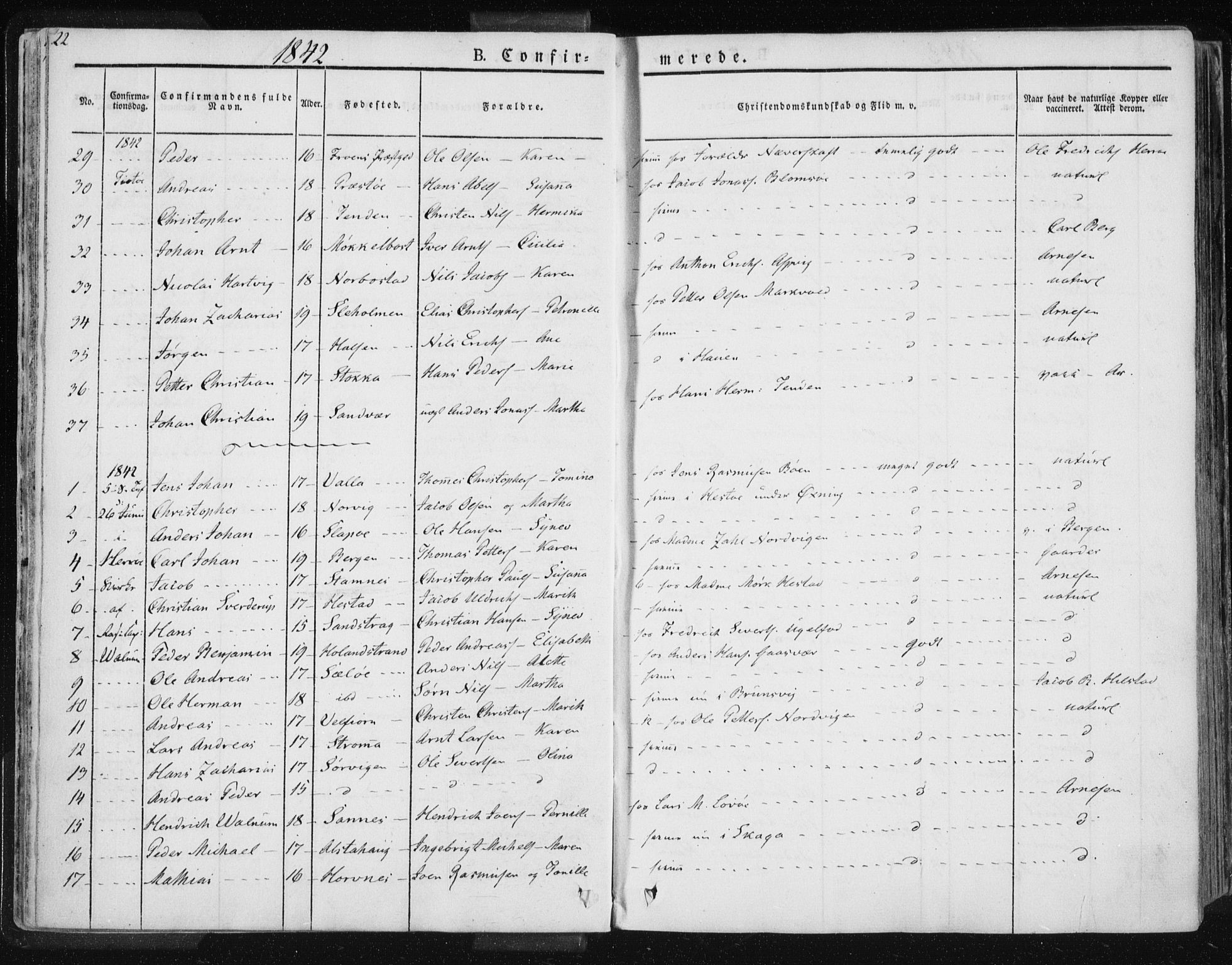 Ministerialprotokoller, klokkerbøker og fødselsregistre - Nordland, AV/SAT-A-1459/830/L0447: Parish register (official) no. 830A11, 1831-1854, p. 22