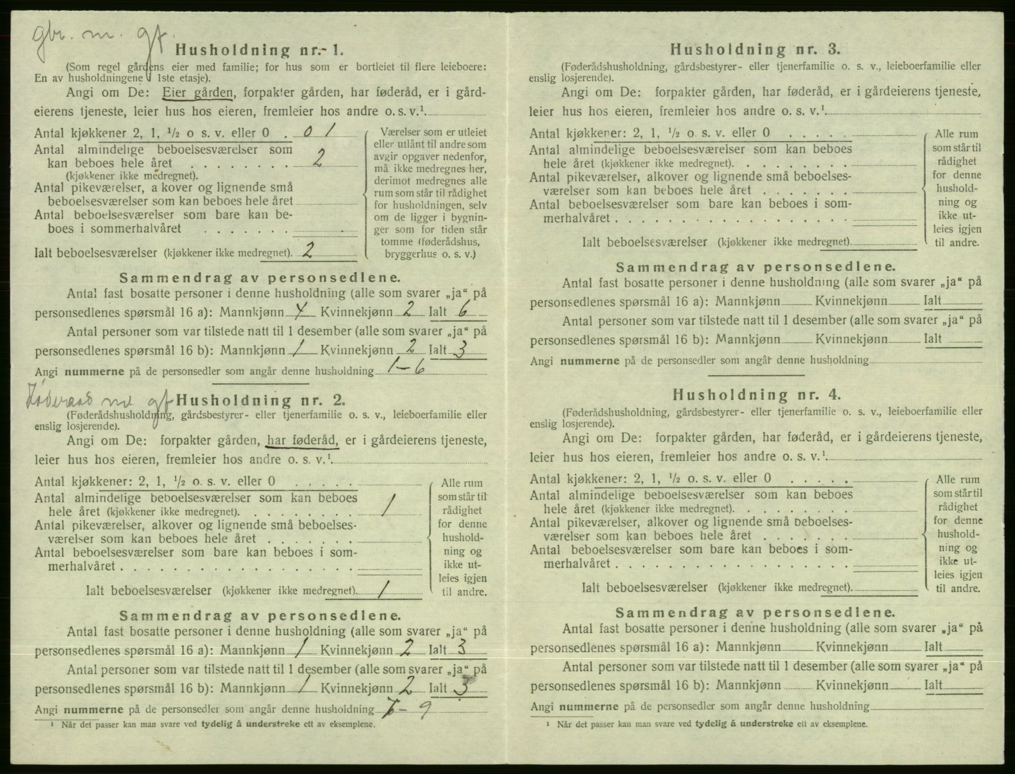 SAB, 1920 census for Evanger, 1920, p. 364