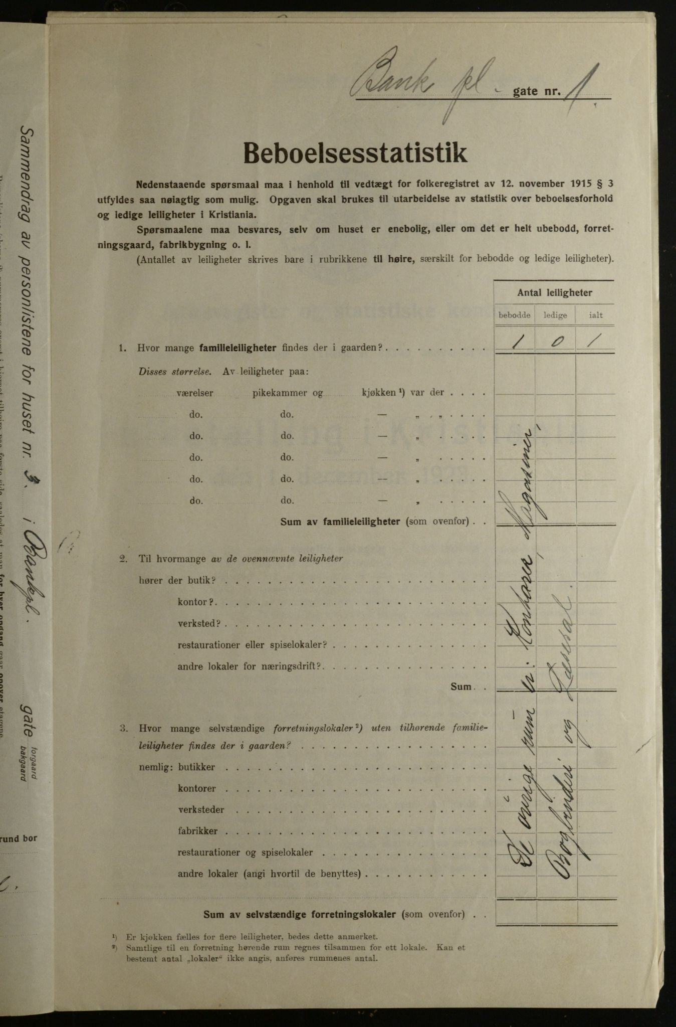 OBA, Municipal Census 1923 for Kristiania, 1923, p. 3967