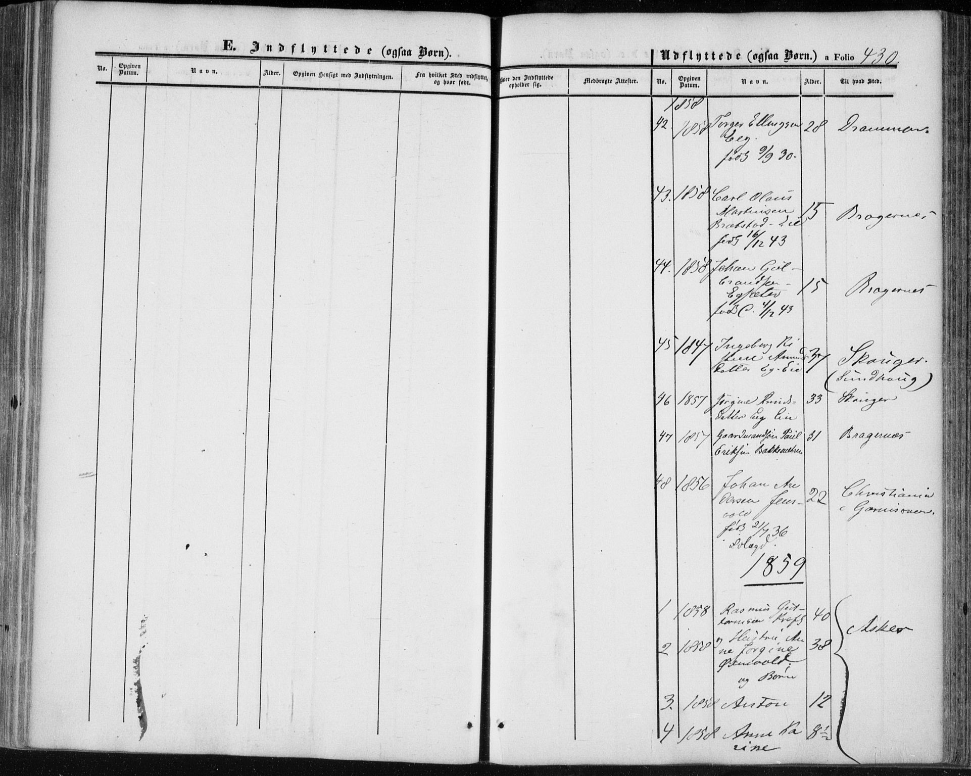 Lier kirkebøker, SAKO/A-230/F/Fa/L0012: Parish register (official) no. I 12, 1854-1864, p. 430