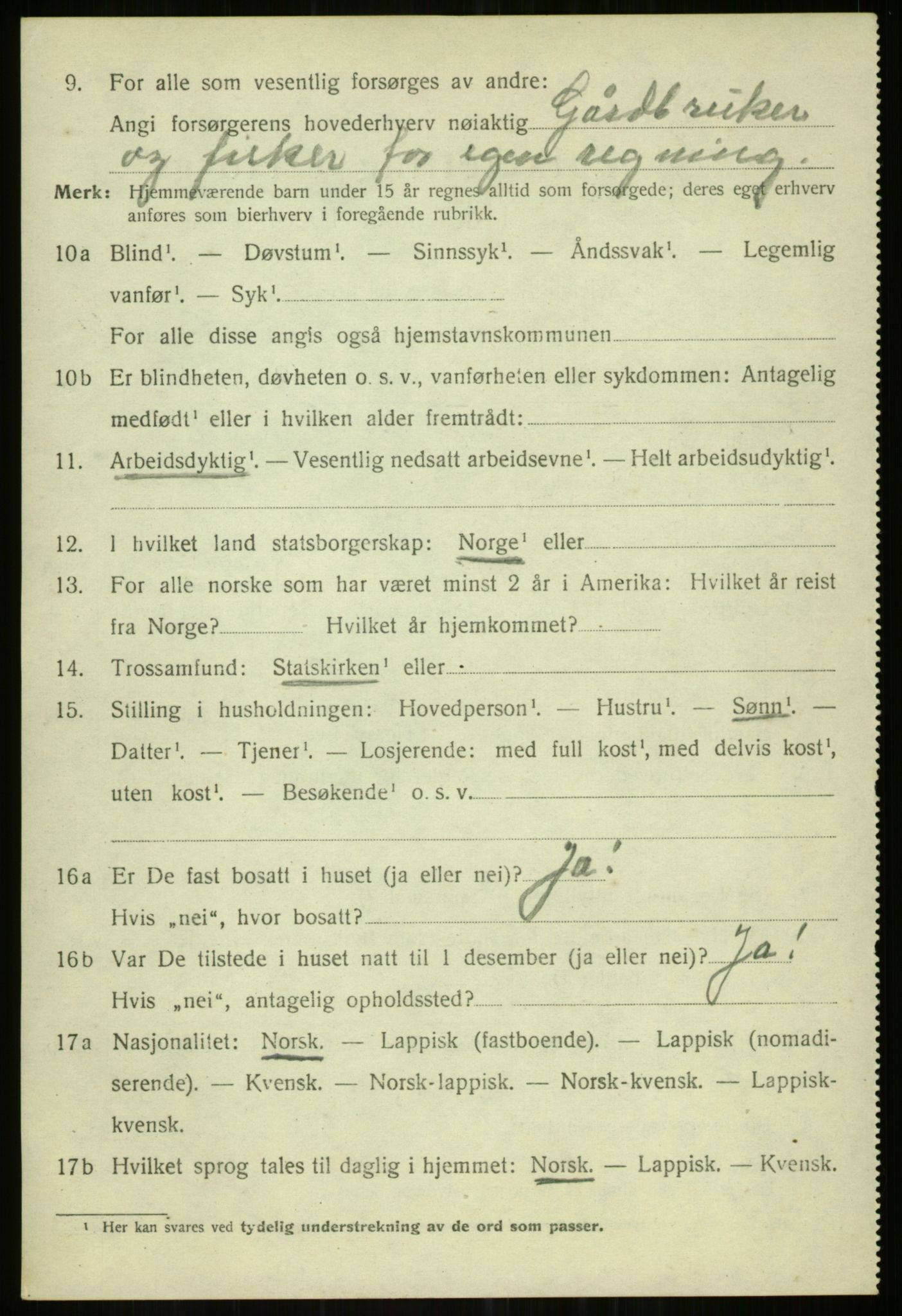 SATØ, 1920 census for Helgøy, 1920, p. 2542