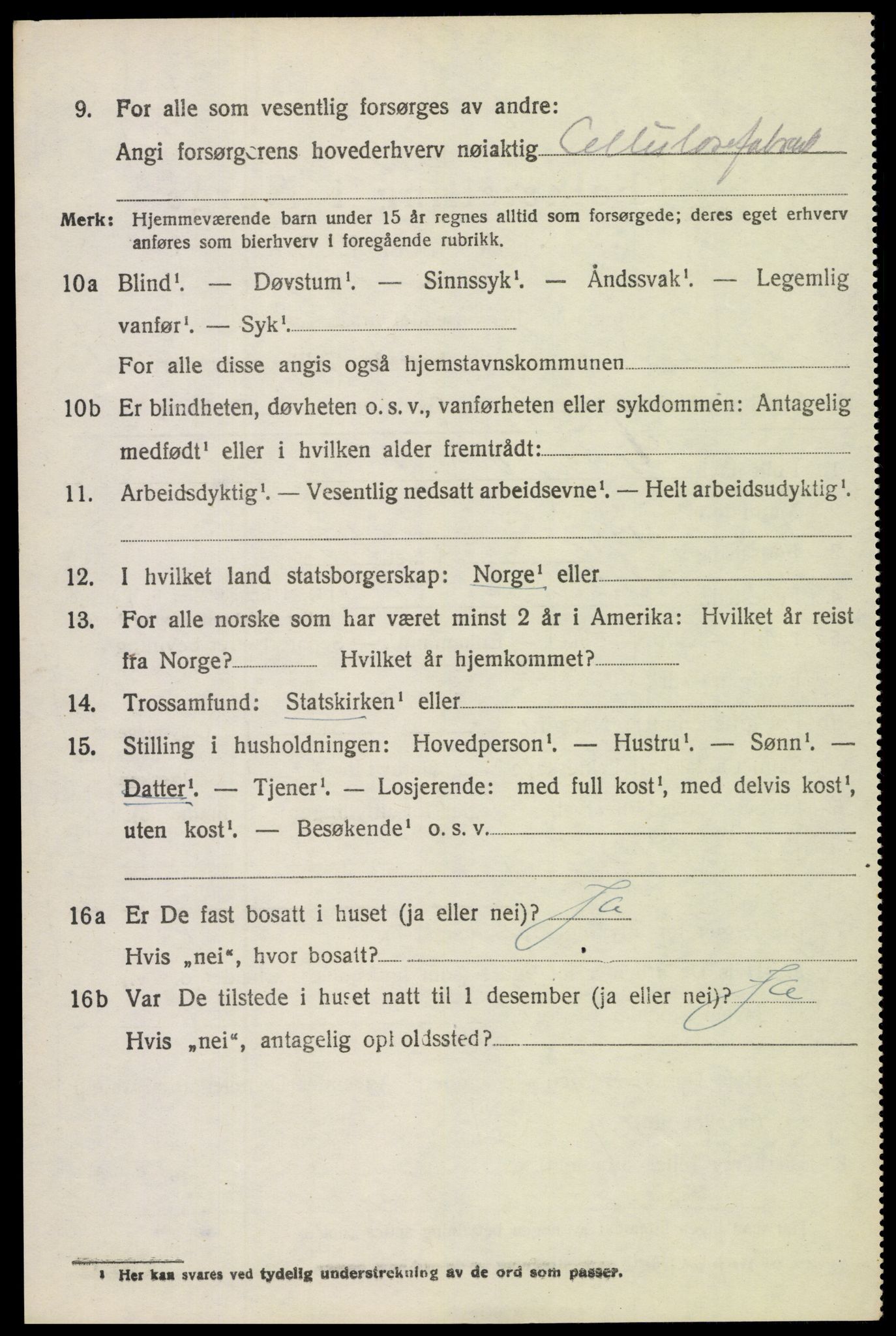 SAH, 1920 census for Vardal, 1920, p. 4536