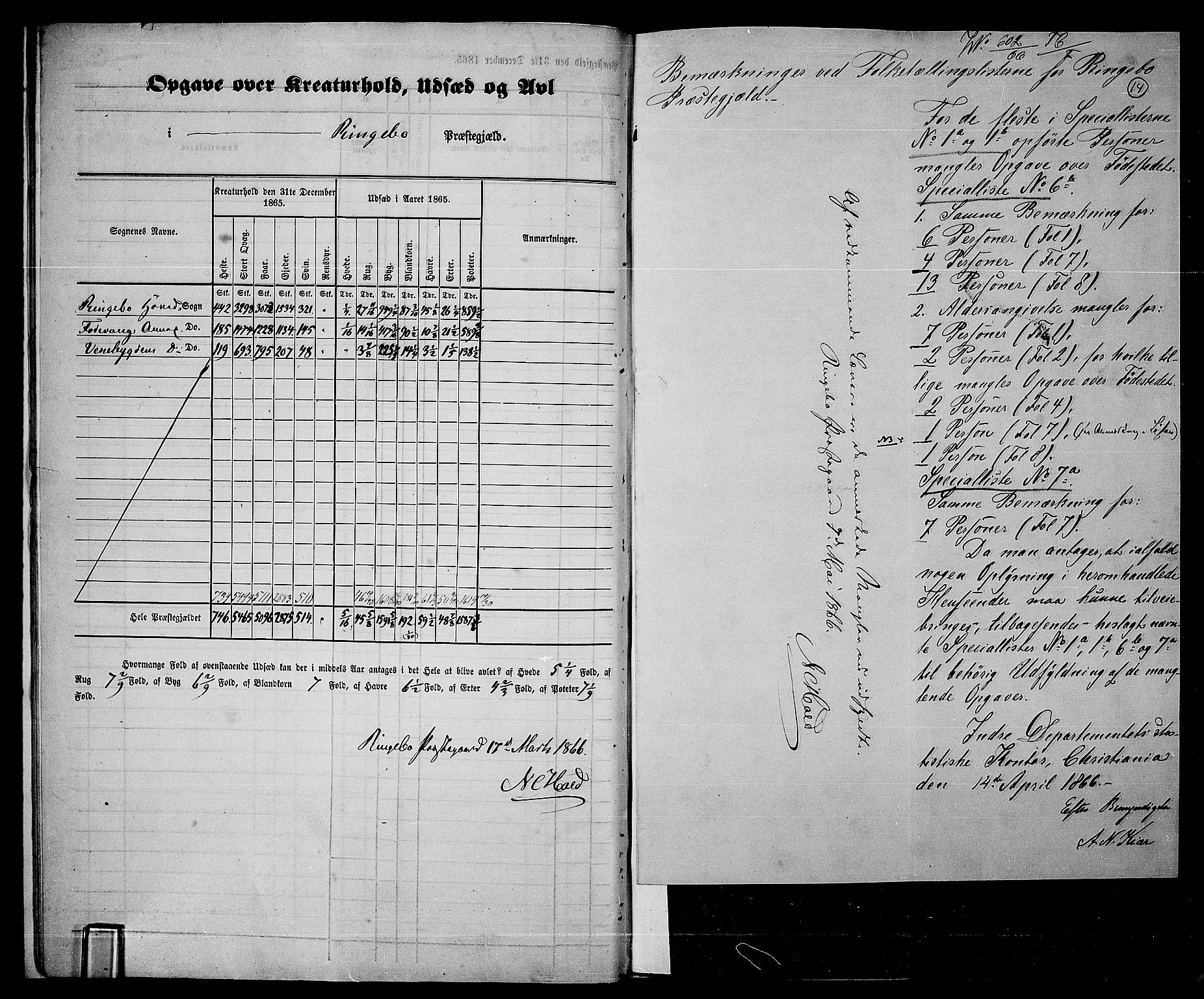 RA, 1865 census for Ringebu, 1865, p. 11