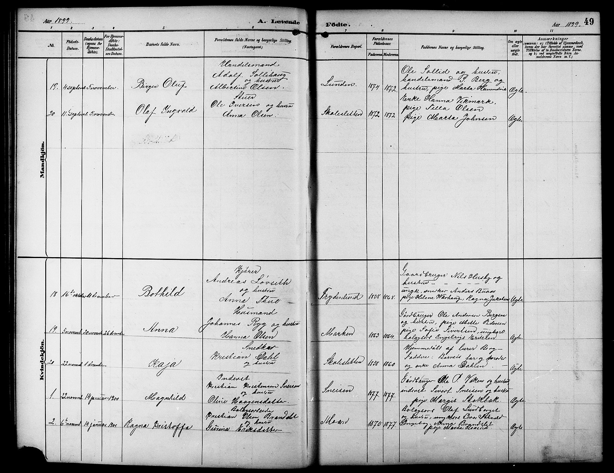 Ministerialprotokoller, klokkerbøker og fødselsregistre - Sør-Trøndelag, SAT/A-1456/617/L0431: Parish register (copy) no. 617C01, 1889-1910, p. 49