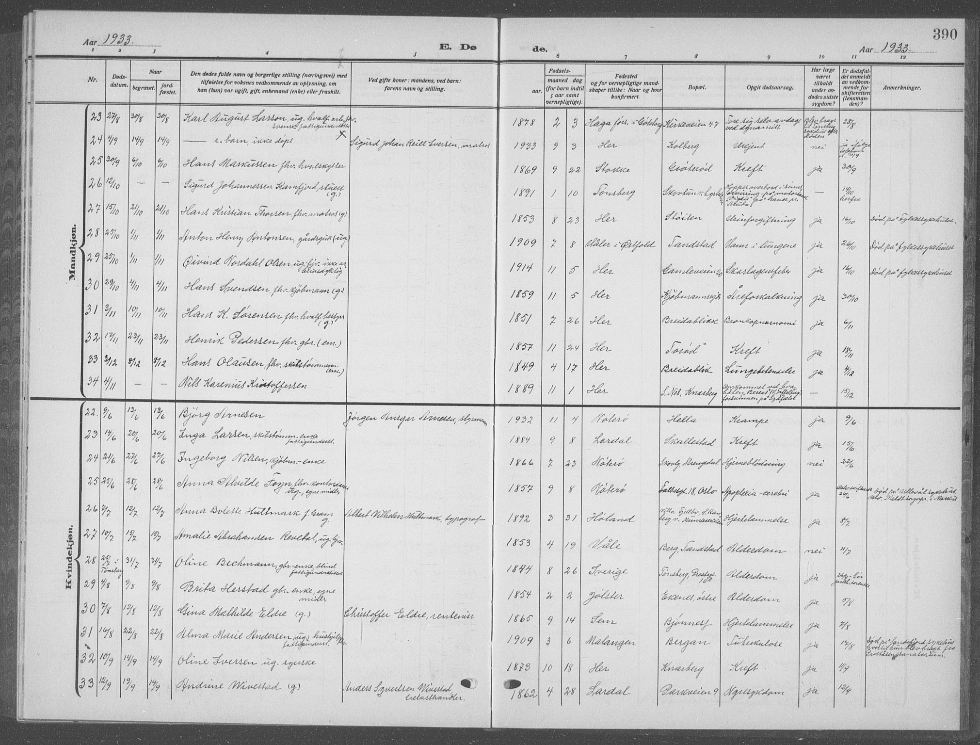 Nøtterøy kirkebøker, AV/SAKO-A-354/G/Ga/L0006: Parish register (copy) no. I 6, 1925-1939, p. 390