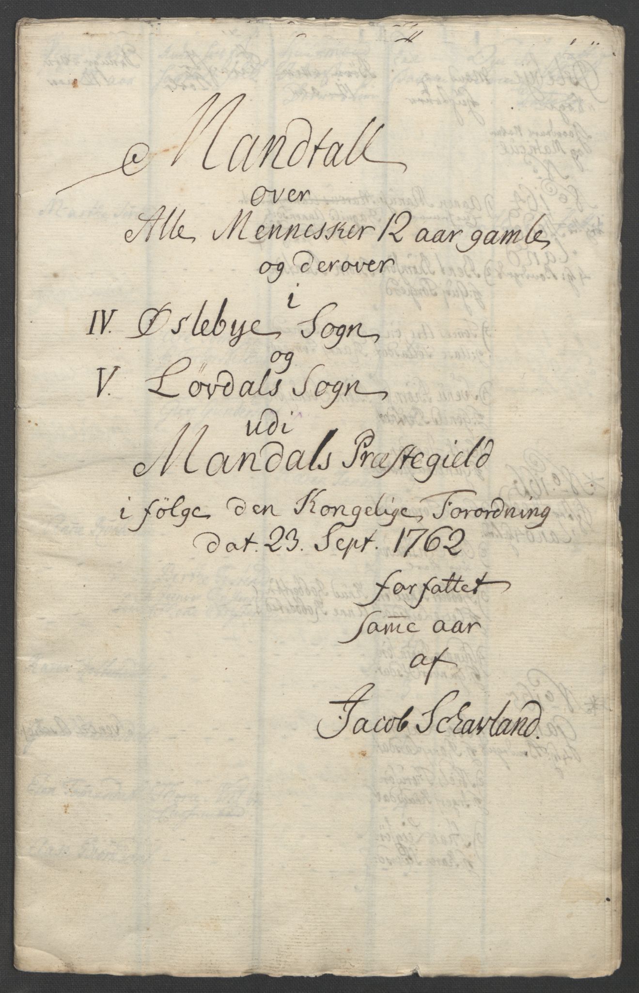 Rentekammeret inntil 1814, Reviderte regnskaper, Fogderegnskap, AV/RA-EA-4092/R45/L2704: Ekstraskatten Lista og Mandal, 1762-1768, p. 77