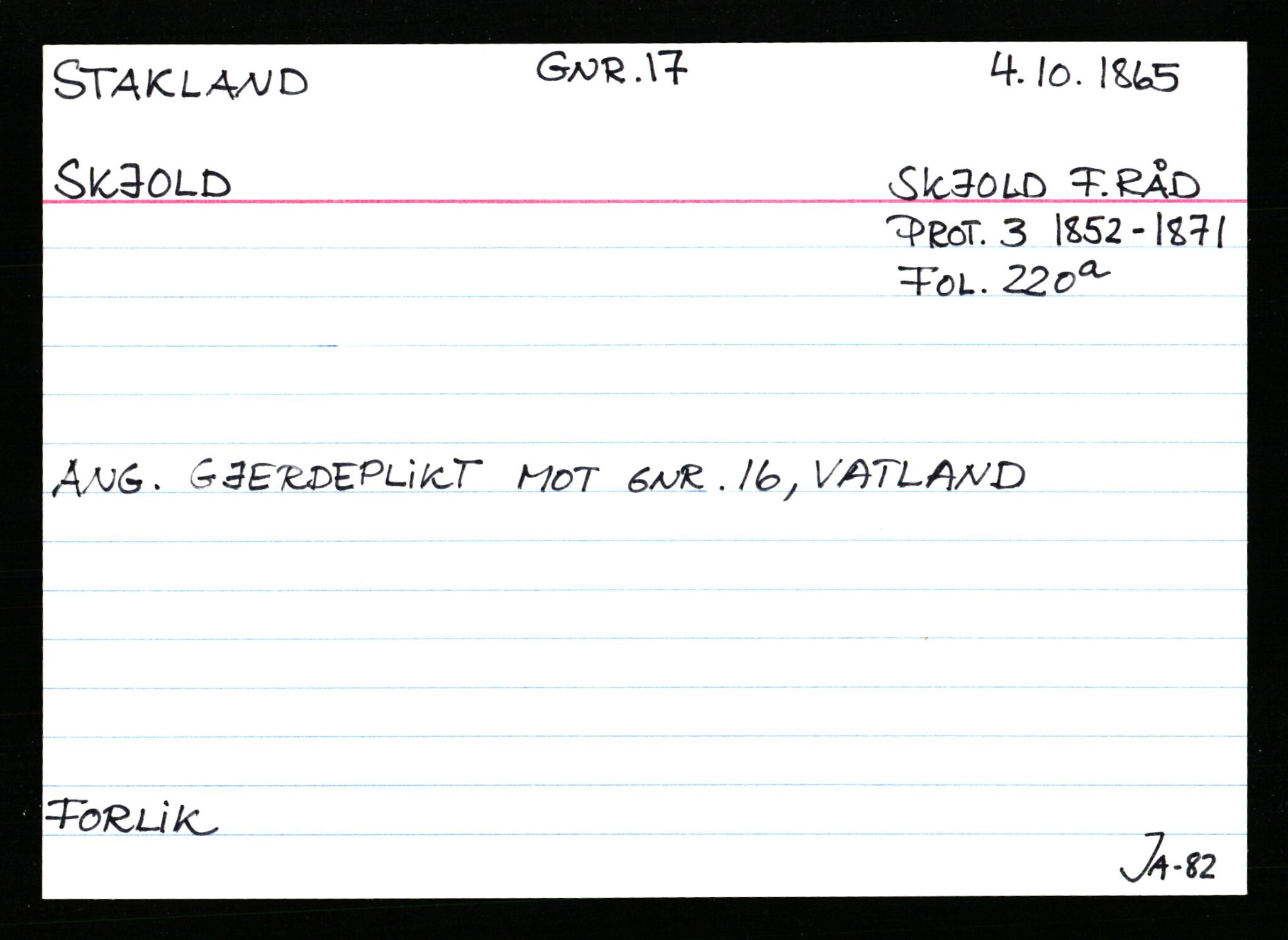 Statsarkivet i Stavanger, AV/SAST-A-101971/03/Y/Ym/L0054: Åstedskort sortert etter gårdsnavn: Soleim - Stavneim, 1600-1950, p. 215
