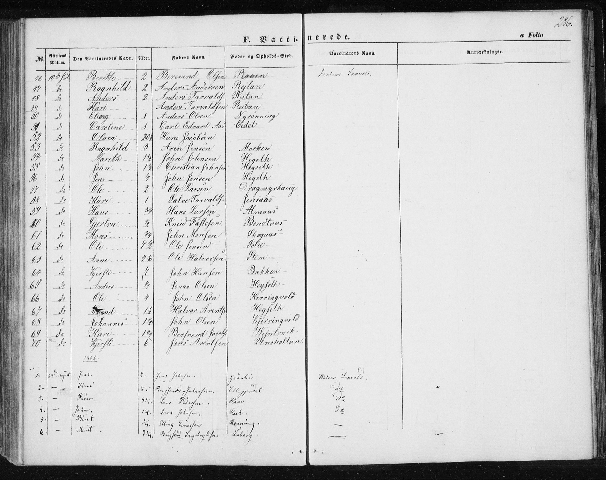 Ministerialprotokoller, klokkerbøker og fødselsregistre - Sør-Trøndelag, SAT/A-1456/685/L0965: Parish register (official) no. 685A06 /3, 1846-1859, p. 286
