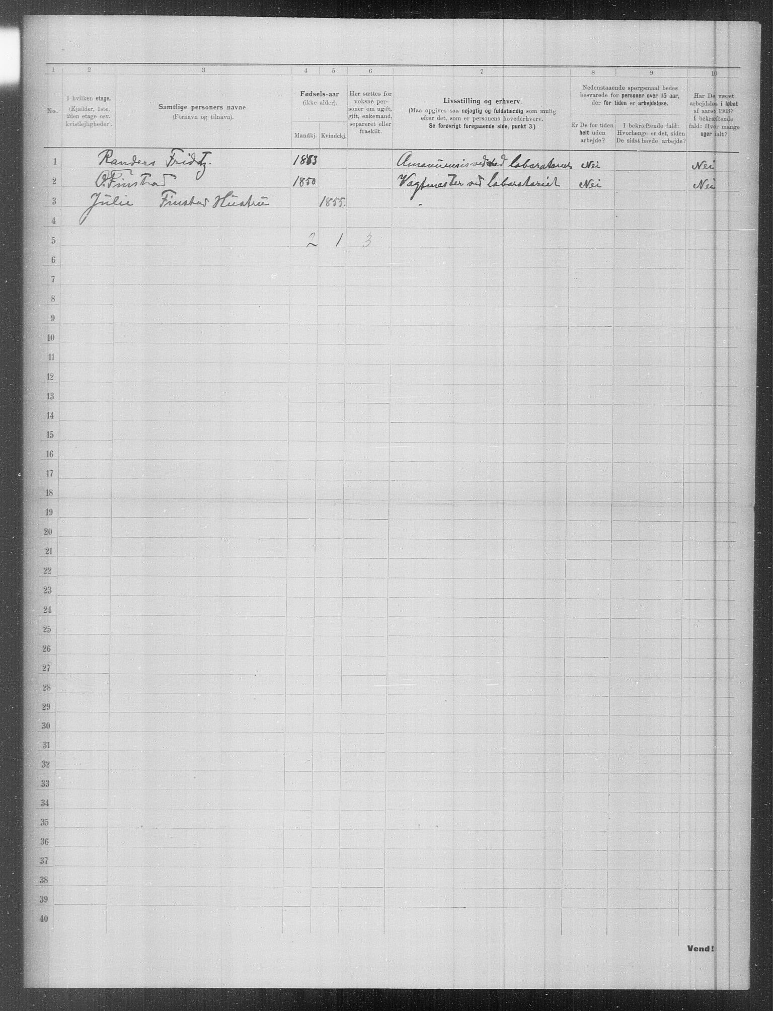 OBA, Municipal Census 1903 for Kristiania, 1903, p. 5475