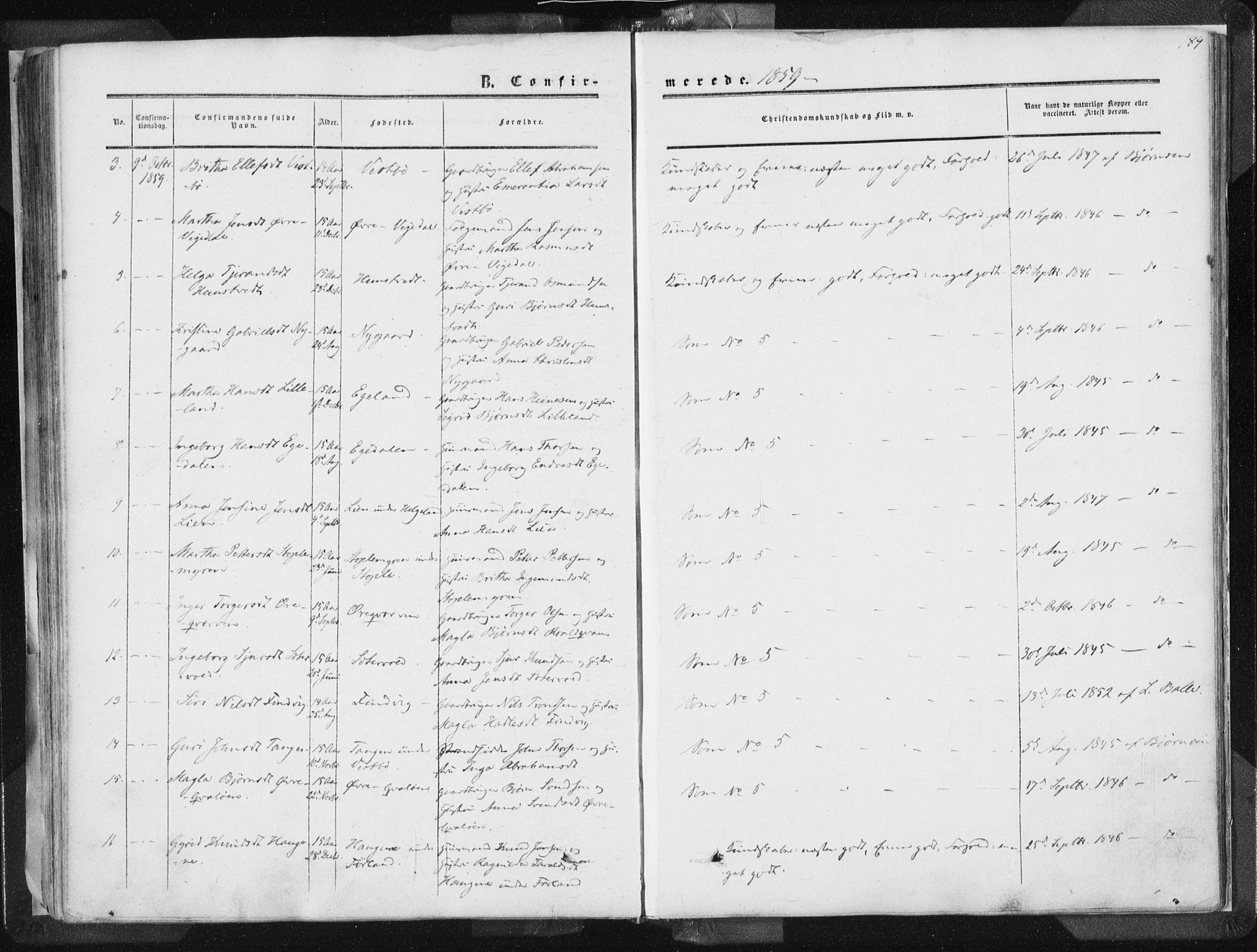 Vikedal sokneprestkontor, AV/SAST-A-101840/01/IV: Parish register (official) no. A 6.1, 1851-1867, p. 184