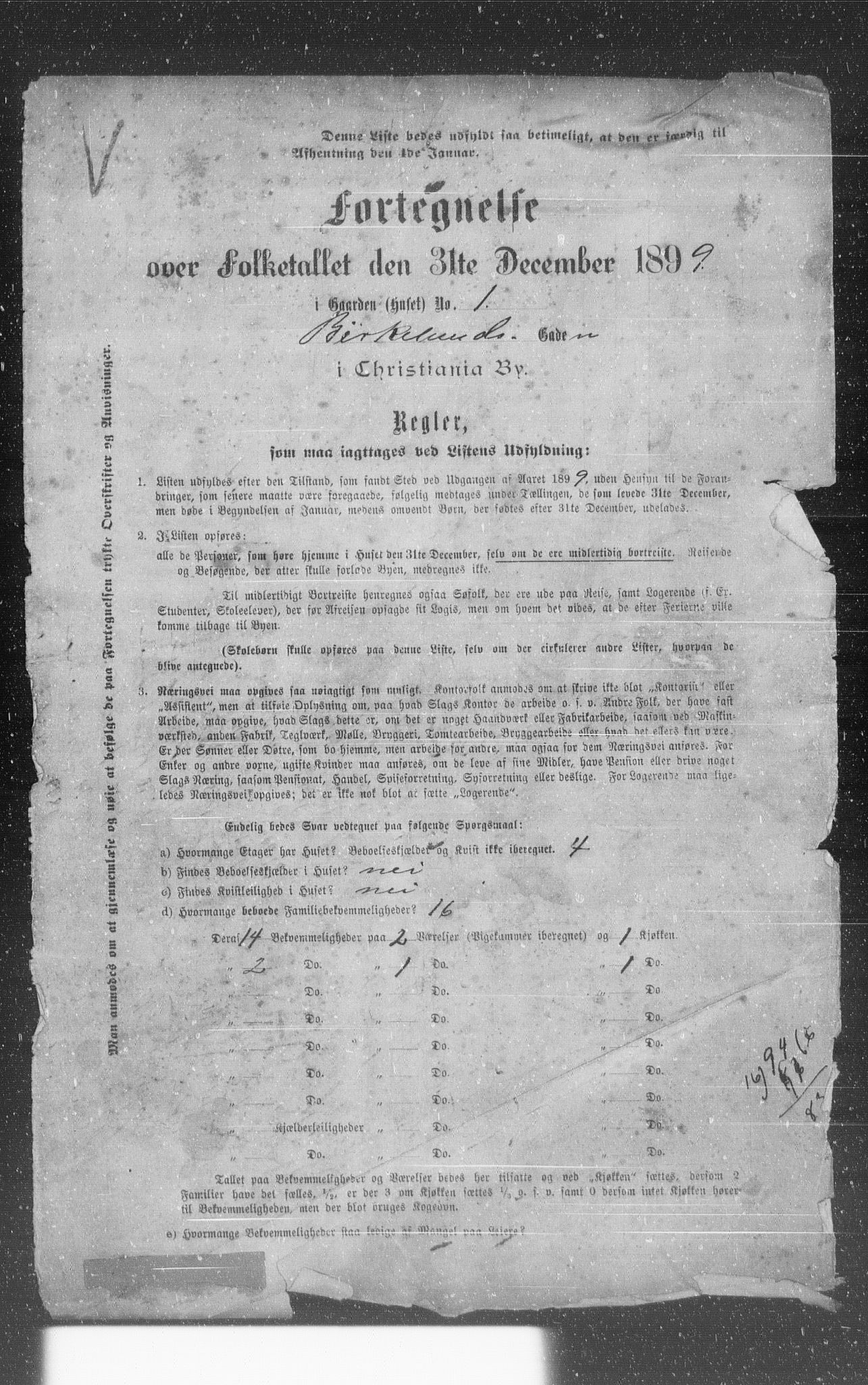 OBA, Municipal Census 1899 for Kristiania, 1899, p. 698