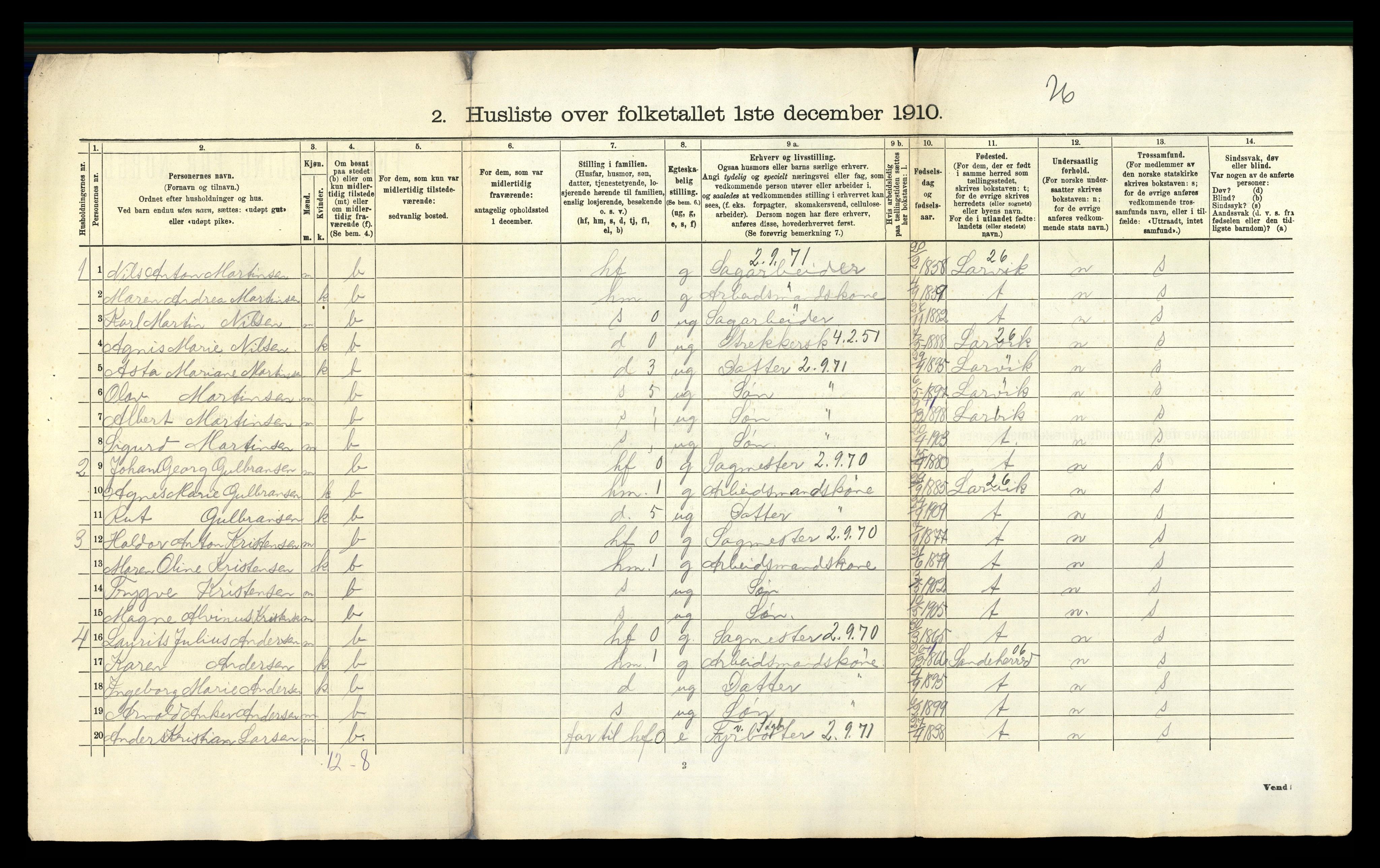 RA, 1910 census for Hedrum, 1910, p. 65