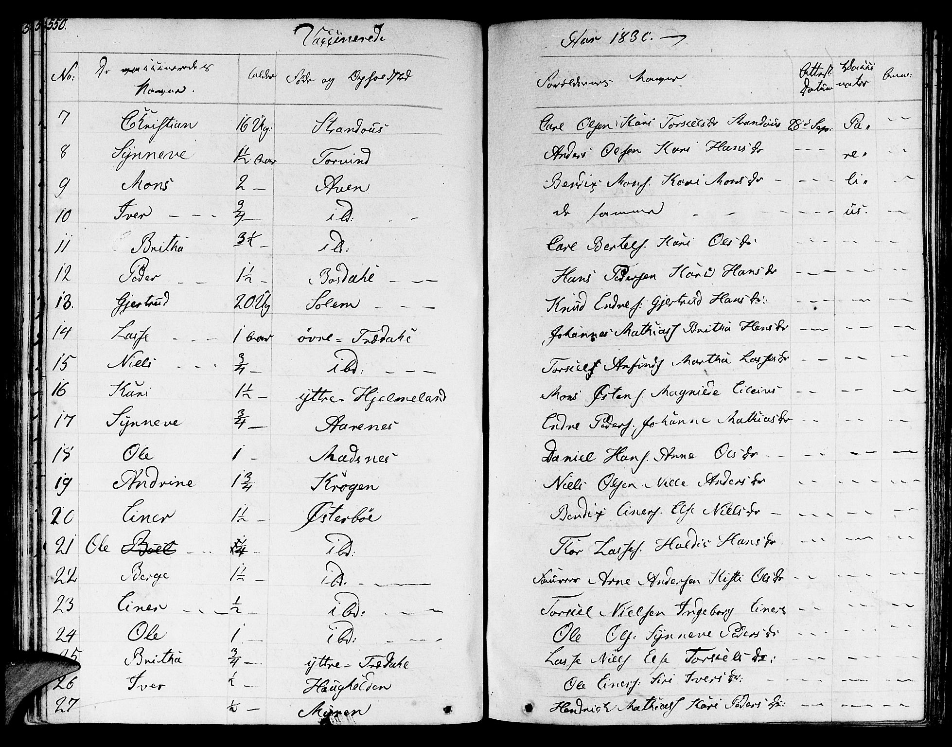 Lavik sokneprestembete, AV/SAB-A-80901: Parish register (official) no. A 2II, 1821-1842, p. 550