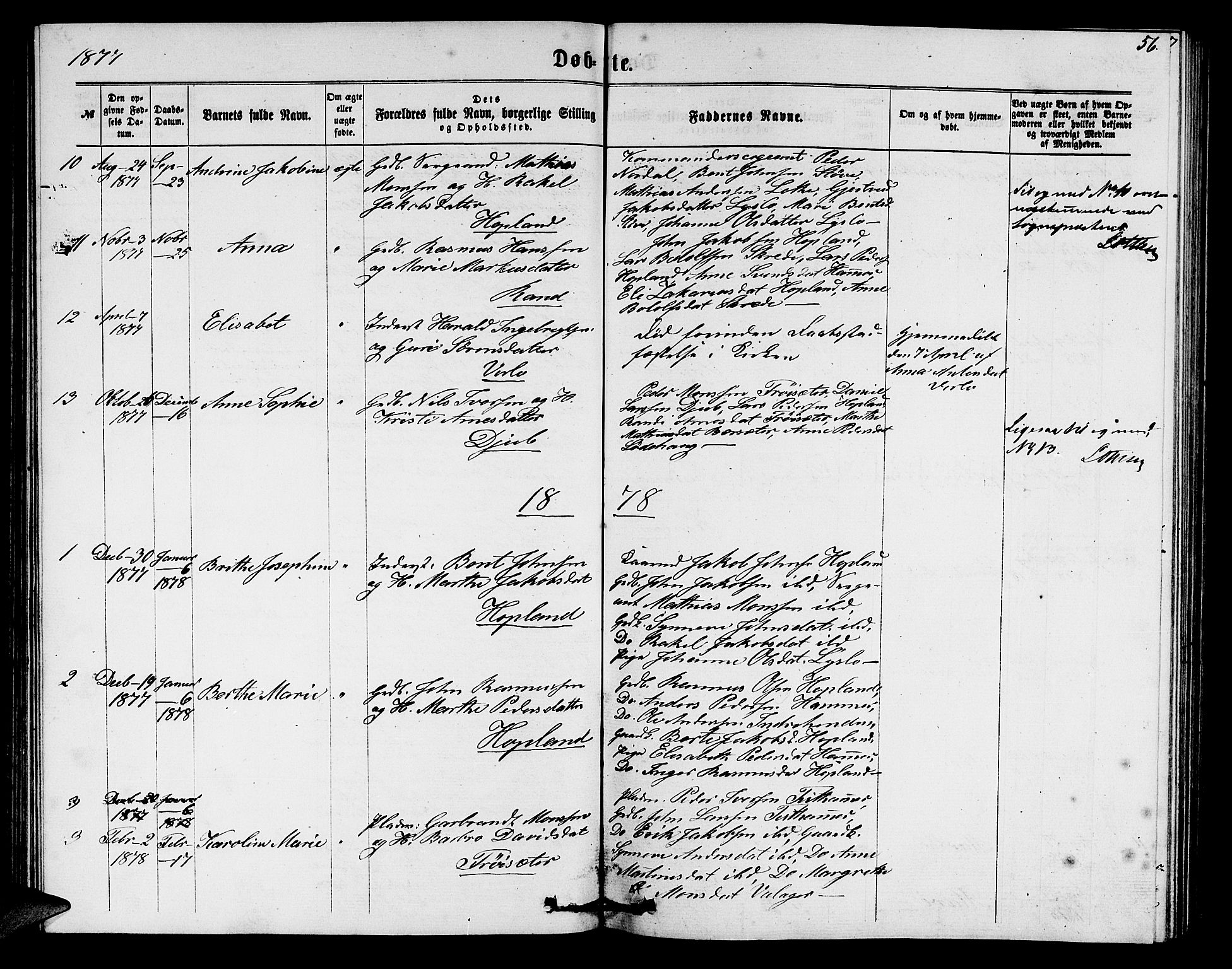 Innvik sokneprestembete, SAB/A-80501: Parish register (copy) no. C 2, 1864-1882, p. 56
