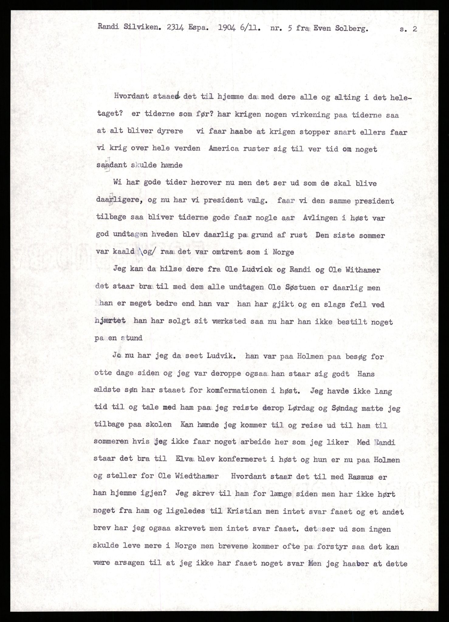 Samlinger til kildeutgivelse, Amerikabrevene, AV/RA-EA-4057/F/L0009: Innlån fra Hedmark: Statsarkivet i Hamar - Wærenskjold, 1838-1914, p. 205