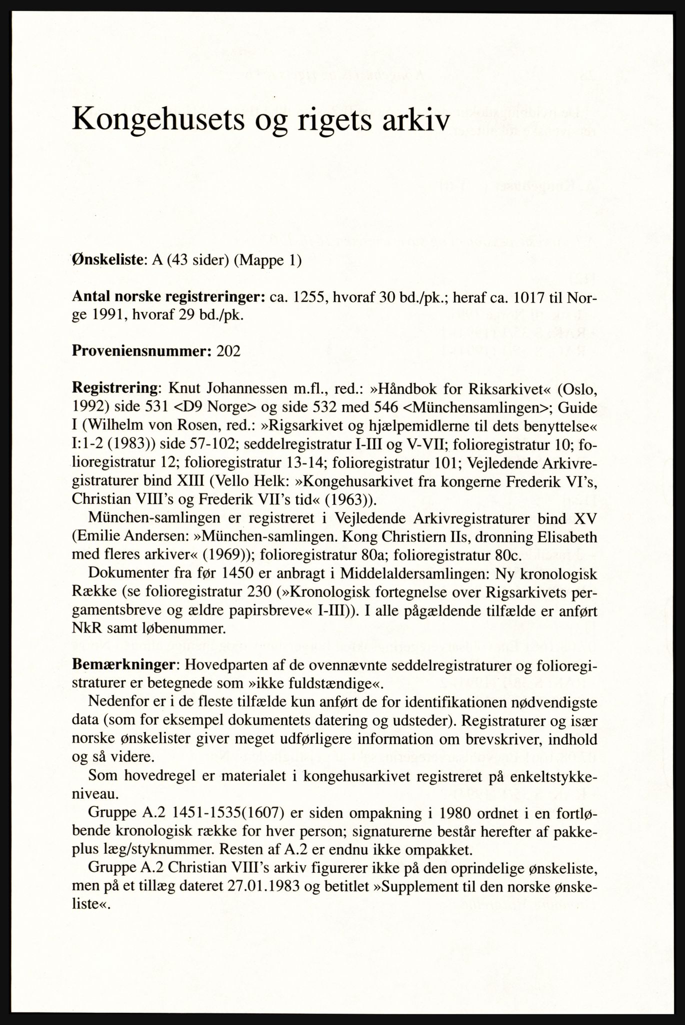 Publikasjoner utgitt av Arkivverket, PUBL/PUBL-001/A/0002: Erik Gøbel: NOREG, Tværregistratur over norgesrelevant materiale i Rigsarkivet i København (2000), 2000, p. 29