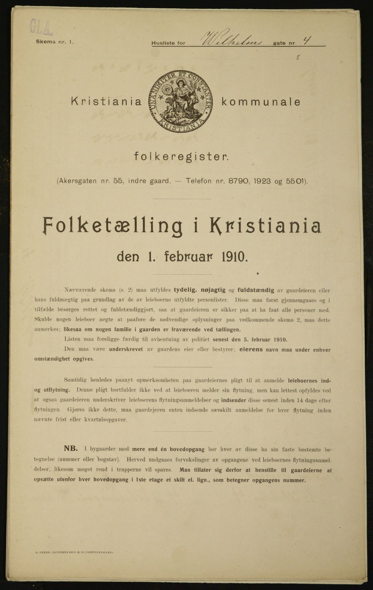 OBA, Municipal Census 1910 for Kristiania, 1910, p. 121548