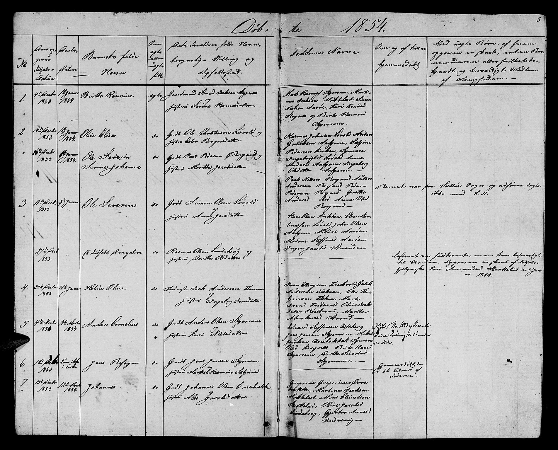 Ministerialprotokoller, klokkerbøker og fødselsregistre - Møre og Romsdal, AV/SAT-A-1454/501/L0015: Parish register (copy) no. 501C01, 1854-1867, p. 3