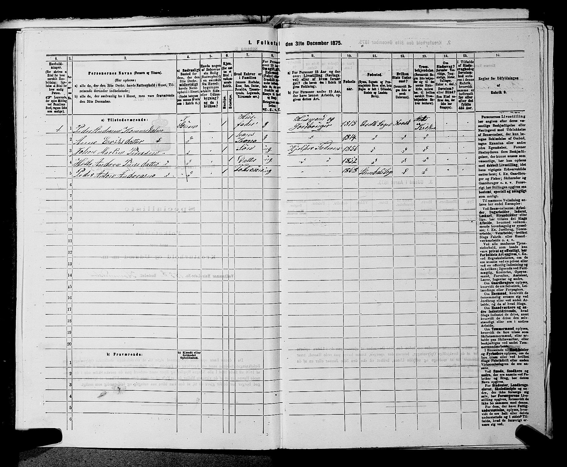 SAKO, 1875 census for 0727P Hedrum, 1875, p. 1041