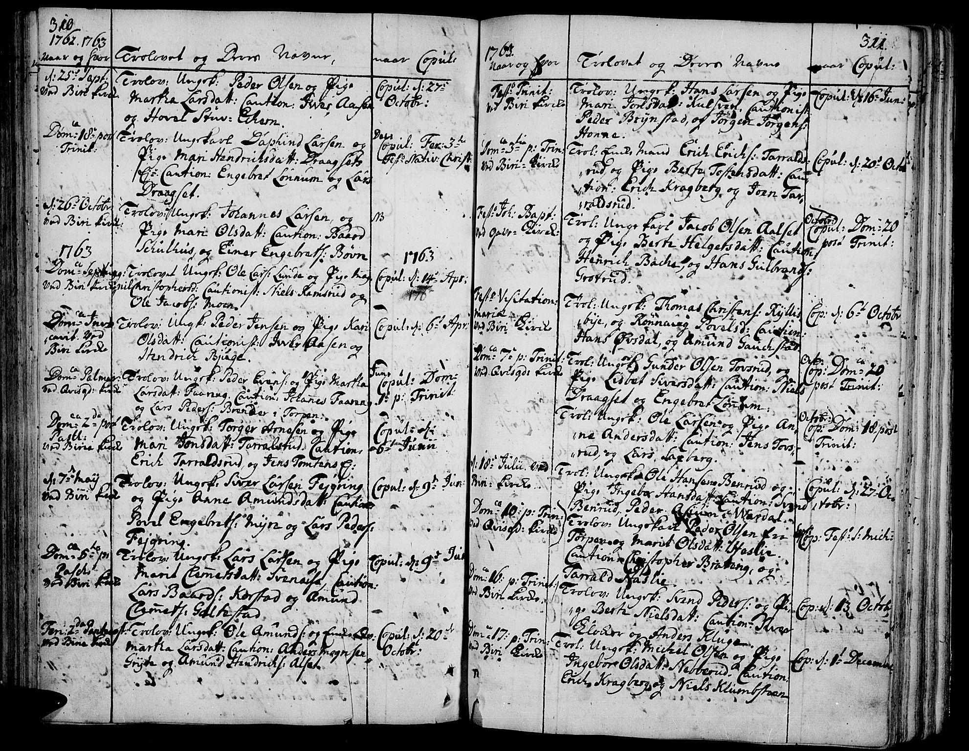 Biri prestekontor, SAH/PREST-096/H/Ha/Haa/L0002: Parish register (official) no. 2, 1754-1789, p. 310-311