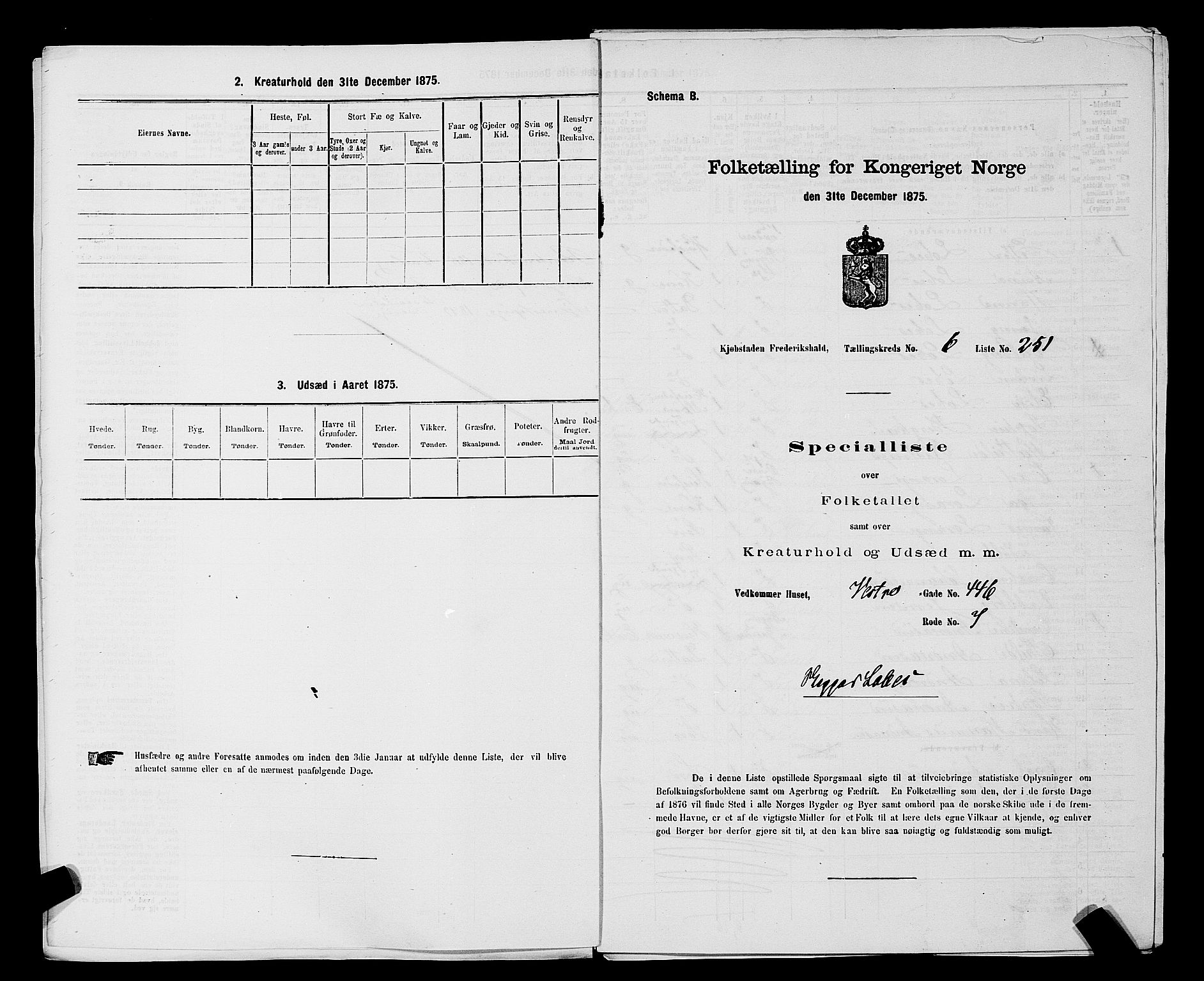 RA, 1875 census for 0101P Fredrikshald, 1875, p. 753