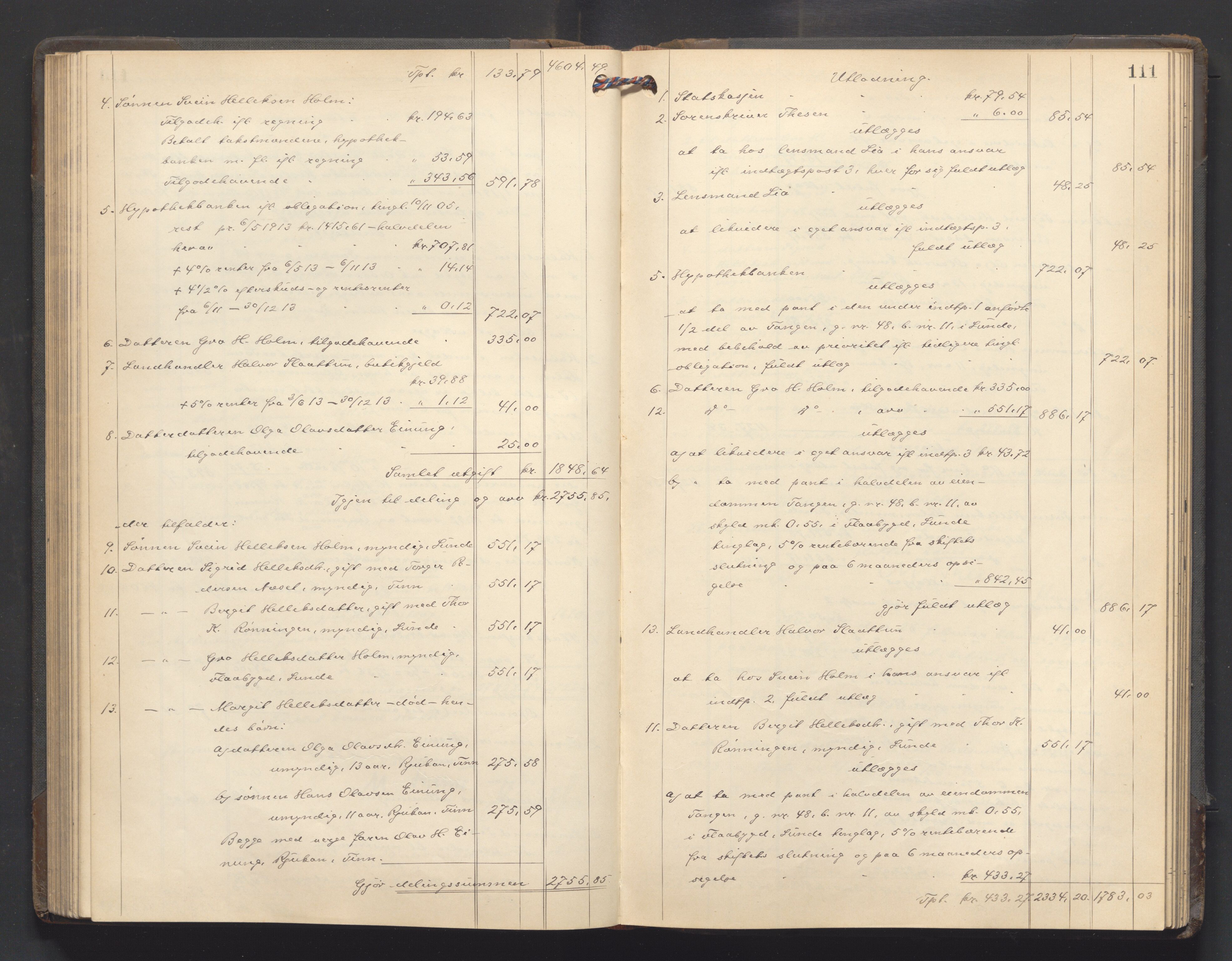 Nedre Telemark sorenskriveri, SAKO/A-135/H/Hb/Hbe/L0007: Skifteutlodningsprotokoll, 1910-1916, p. 110b-111a