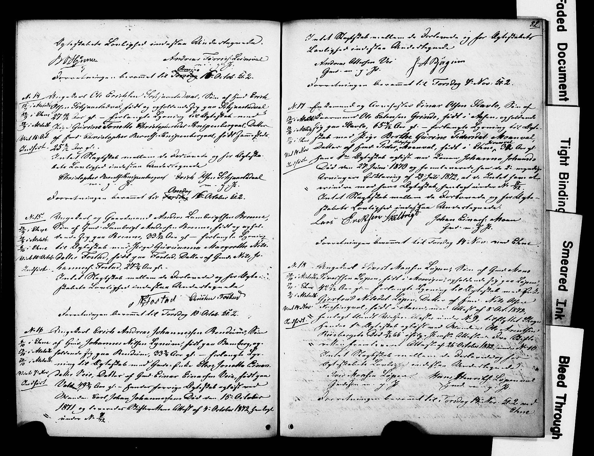 Ministerialprotokoller, klokkerbøker og fødselsregistre - Nord-Trøndelag, SAT/A-1458/717/L0161: Best man's statements no. 717A11, 1850-1895, p. 82