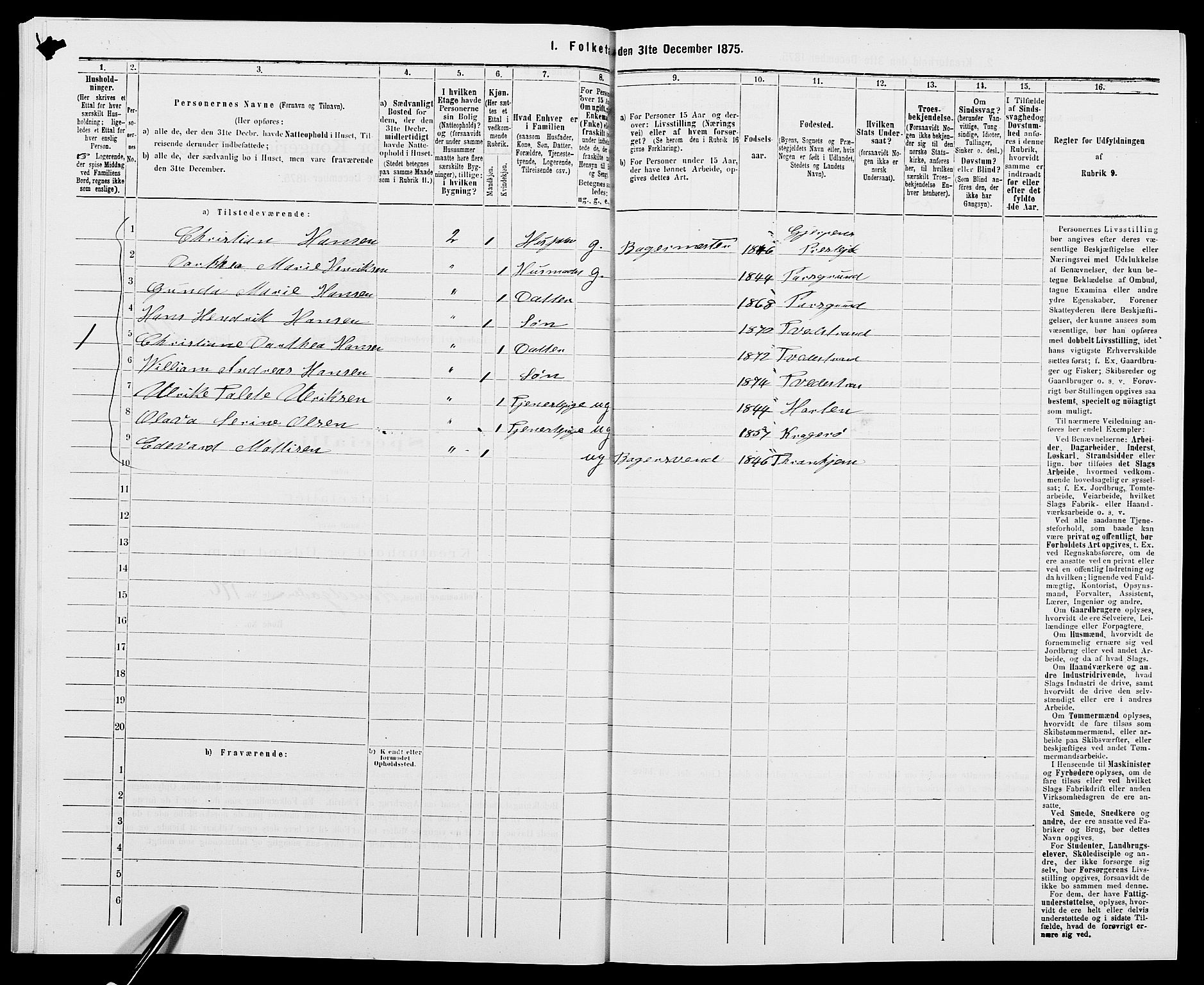 SAK, 1875 census for 0902B Holt/Tvedestrand, 1875, p. 48
