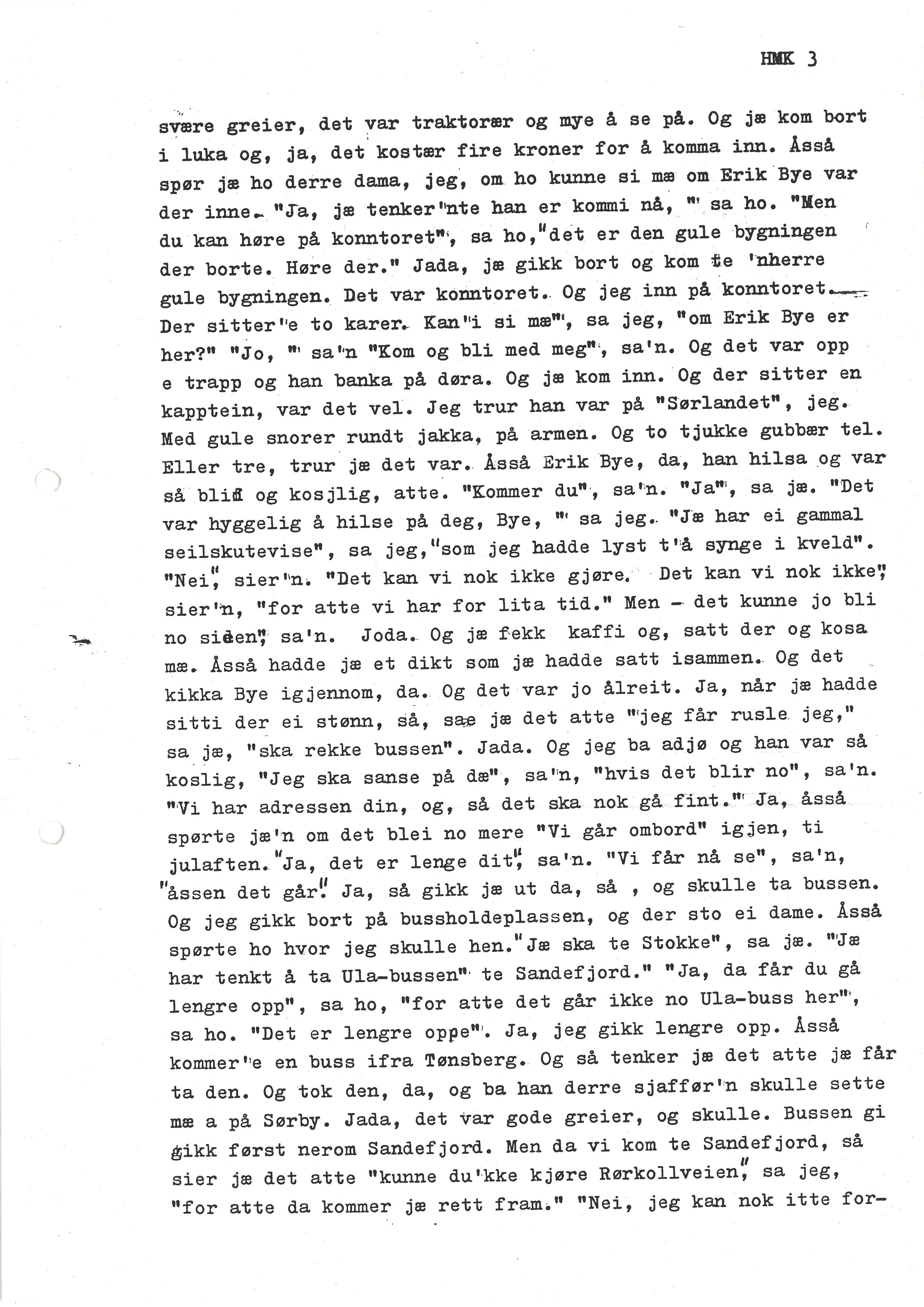 Sa 16 - Folkemusikk fra Vestfold, Gjerdesamlingen, VEMU/A-1868/I/L0001: Informantregister med intervjunedtegnelser, 1979-1986