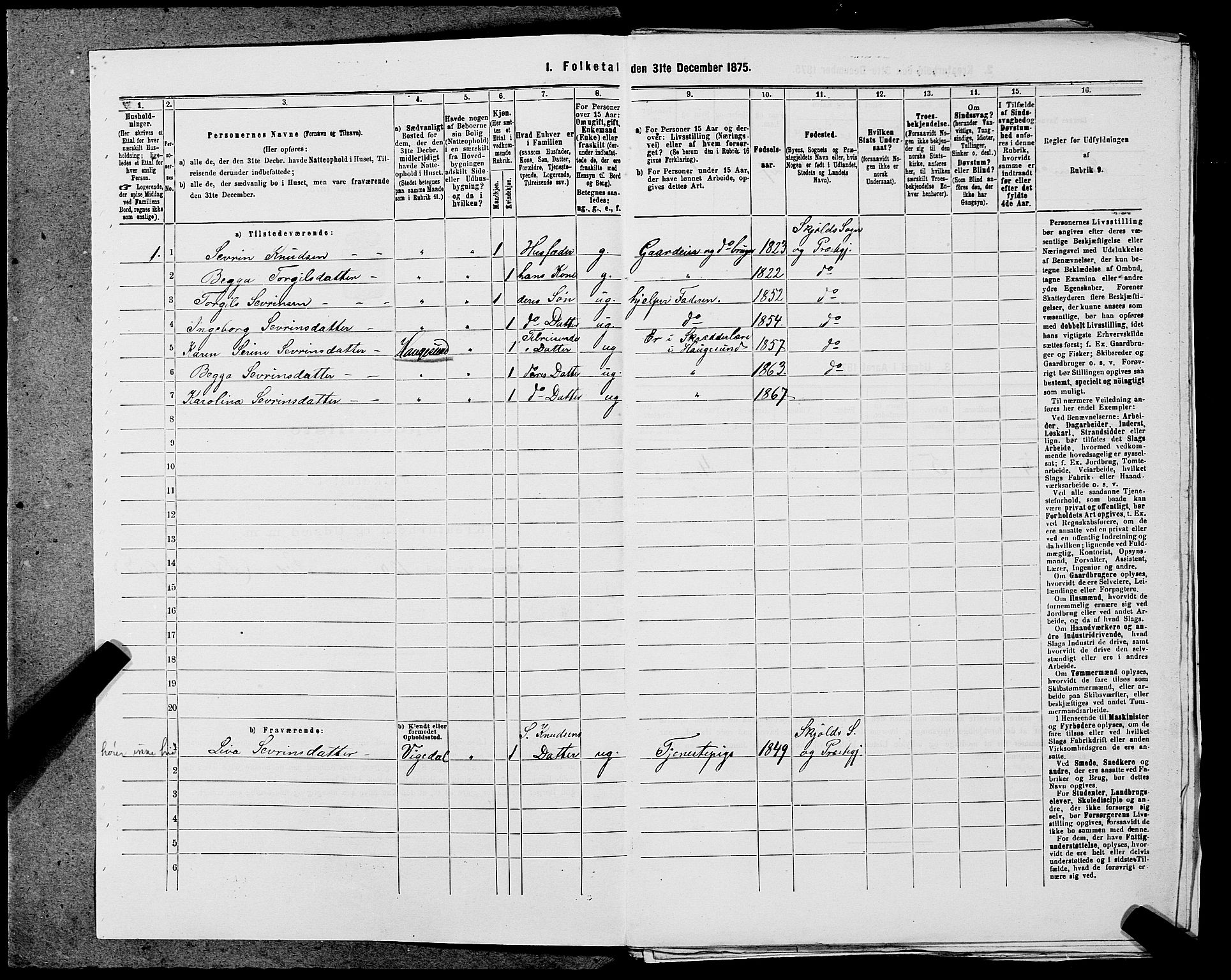 SAST, 1875 census for 1154P Skjold, 1875, p. 521