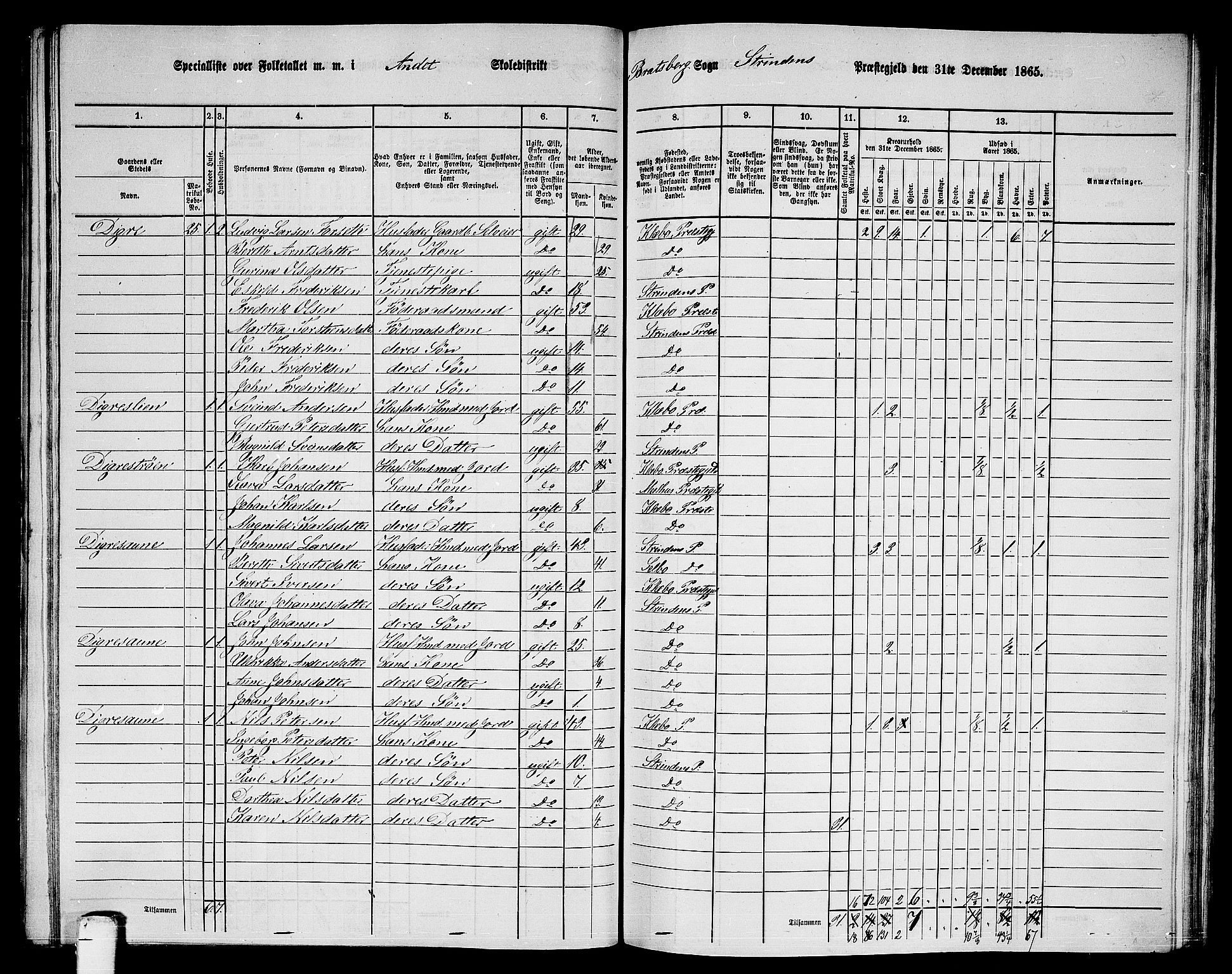 RA, 1865 census for Strinda, 1865, p. 178