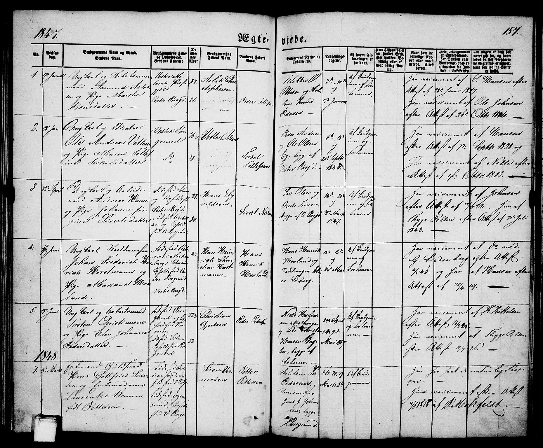 Porsgrunn kirkebøker , AV/SAKO-A-104/G/Ga/L0002: Parish register (copy) no. I 2, 1847-1877, p. 157