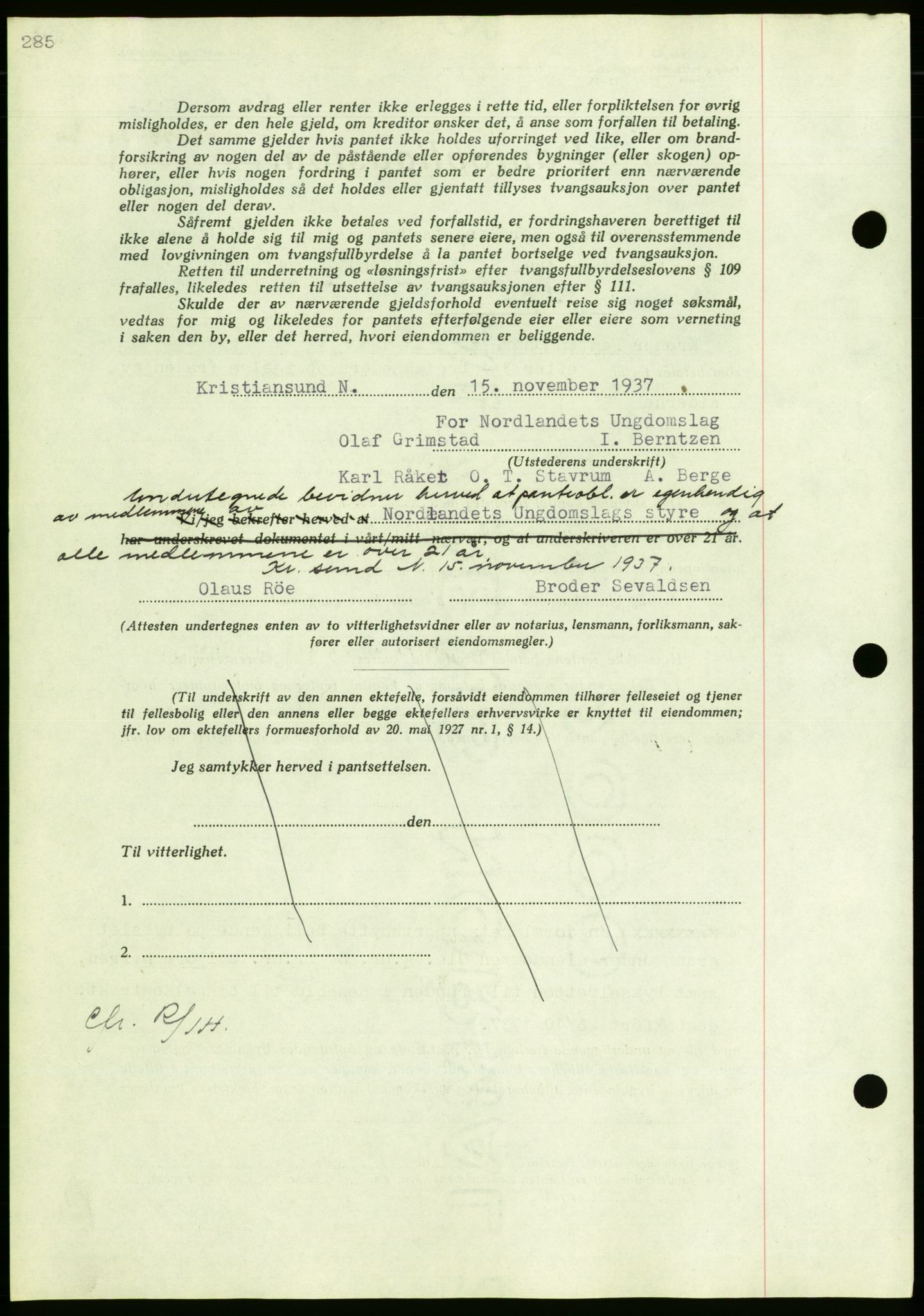 Nordmøre sorenskriveri, AV/SAT-A-4132/1/2/2Ca/L0092: Mortgage book no. B82, 1937-1938, Diary no: : 2793/1937