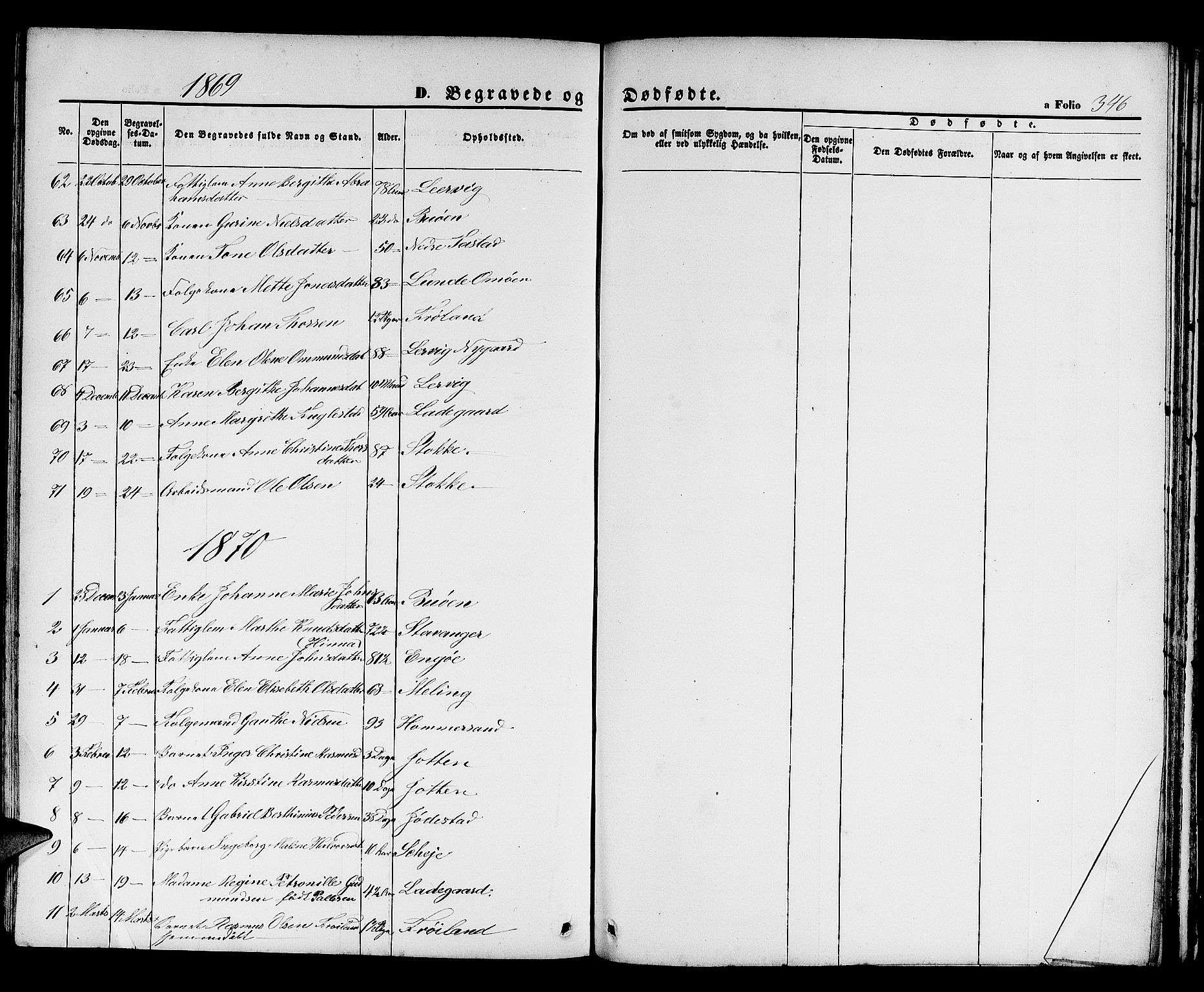 Hetland sokneprestkontor, SAST/A-101826/30/30BB/L0003: Parish register (copy) no. B 3, 1863-1877, p. 346