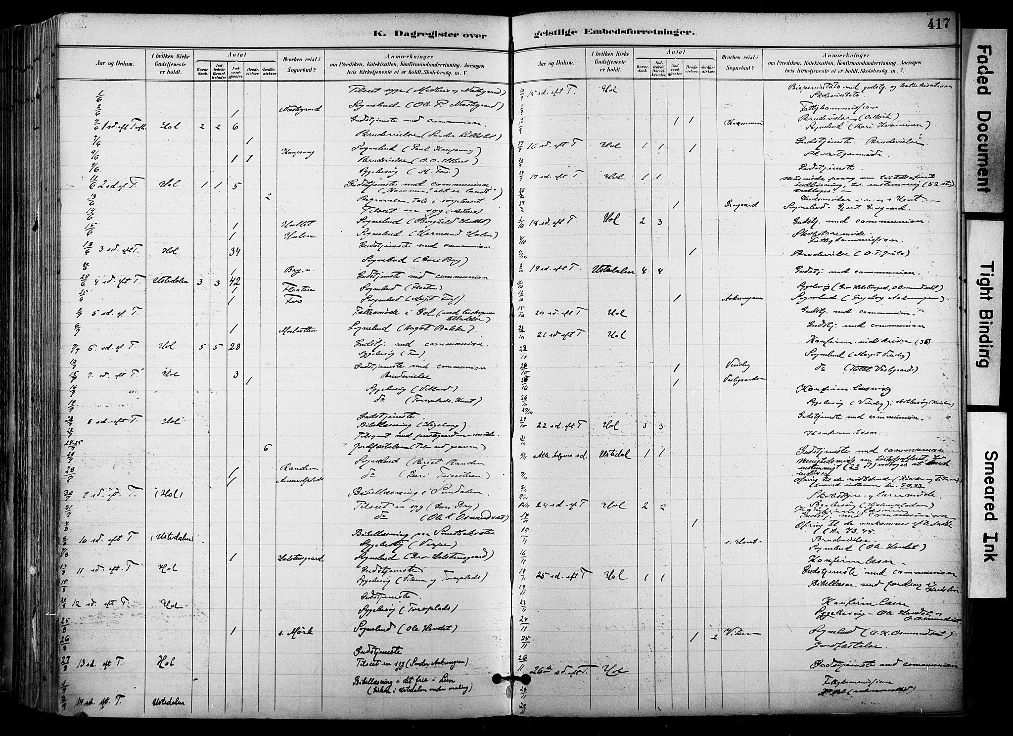 Hol kirkebøker, AV/SAKO-A-227/F/Fa/L0003: Parish register (official) no. I 3, 1887-1918, p. 417