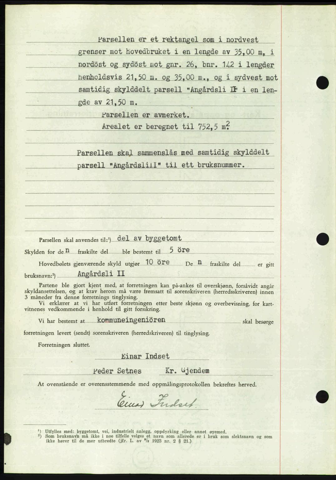 Romsdal sorenskriveri, AV/SAT-A-4149/1/2/2C: Mortgage book no. A22, 1947-1947, Diary no: : 630/1947