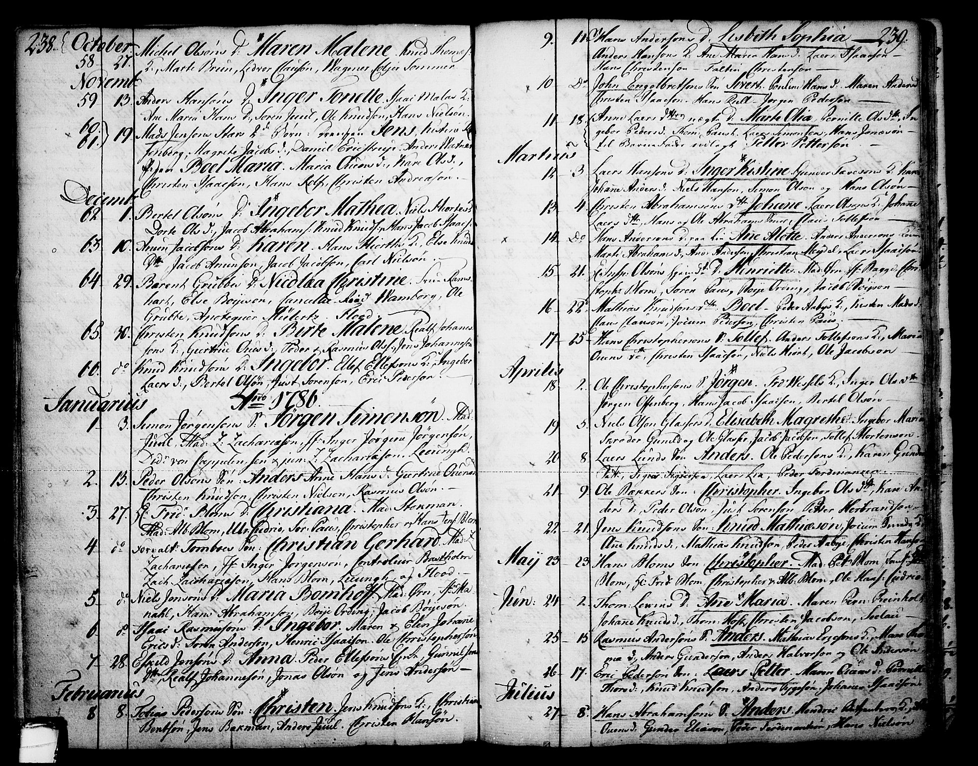 Skien kirkebøker, AV/SAKO-A-302/F/Fa/L0003: Parish register (official) no. 3, 1755-1791, p. 238-239