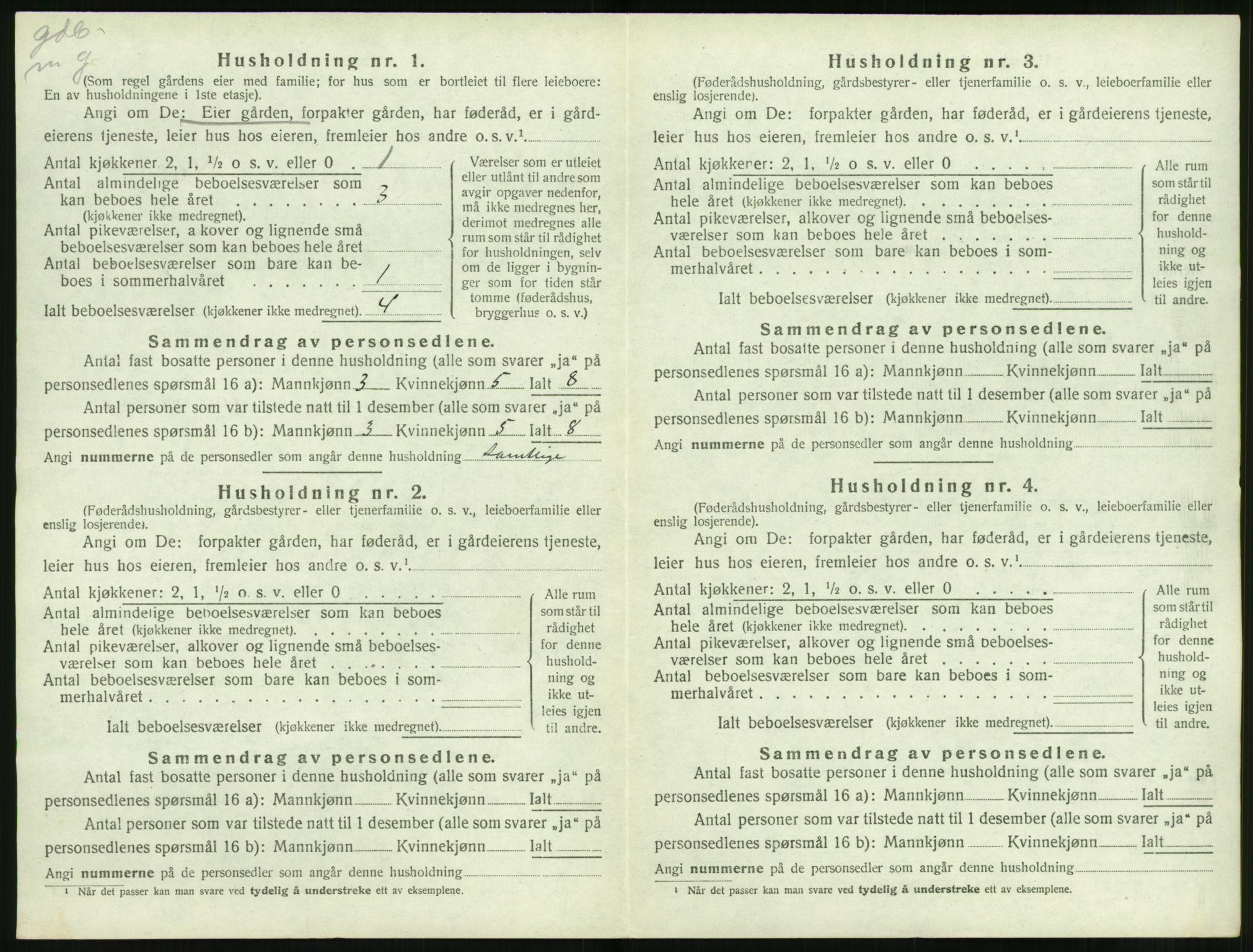 SAT, 1920 census for Volda, 1920, p. 843