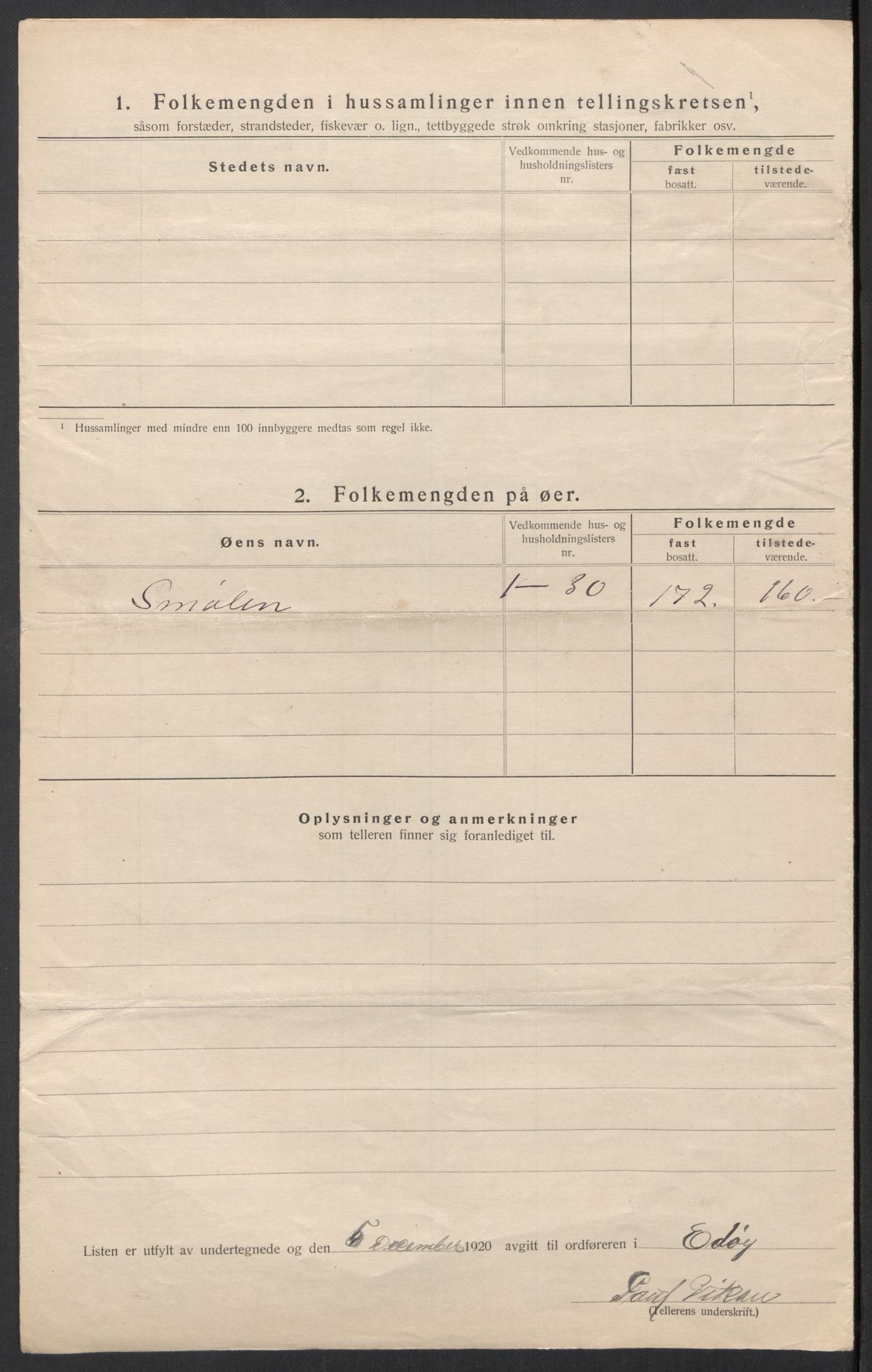 SAT, 1920 census for Edøy, 1920, p. 9