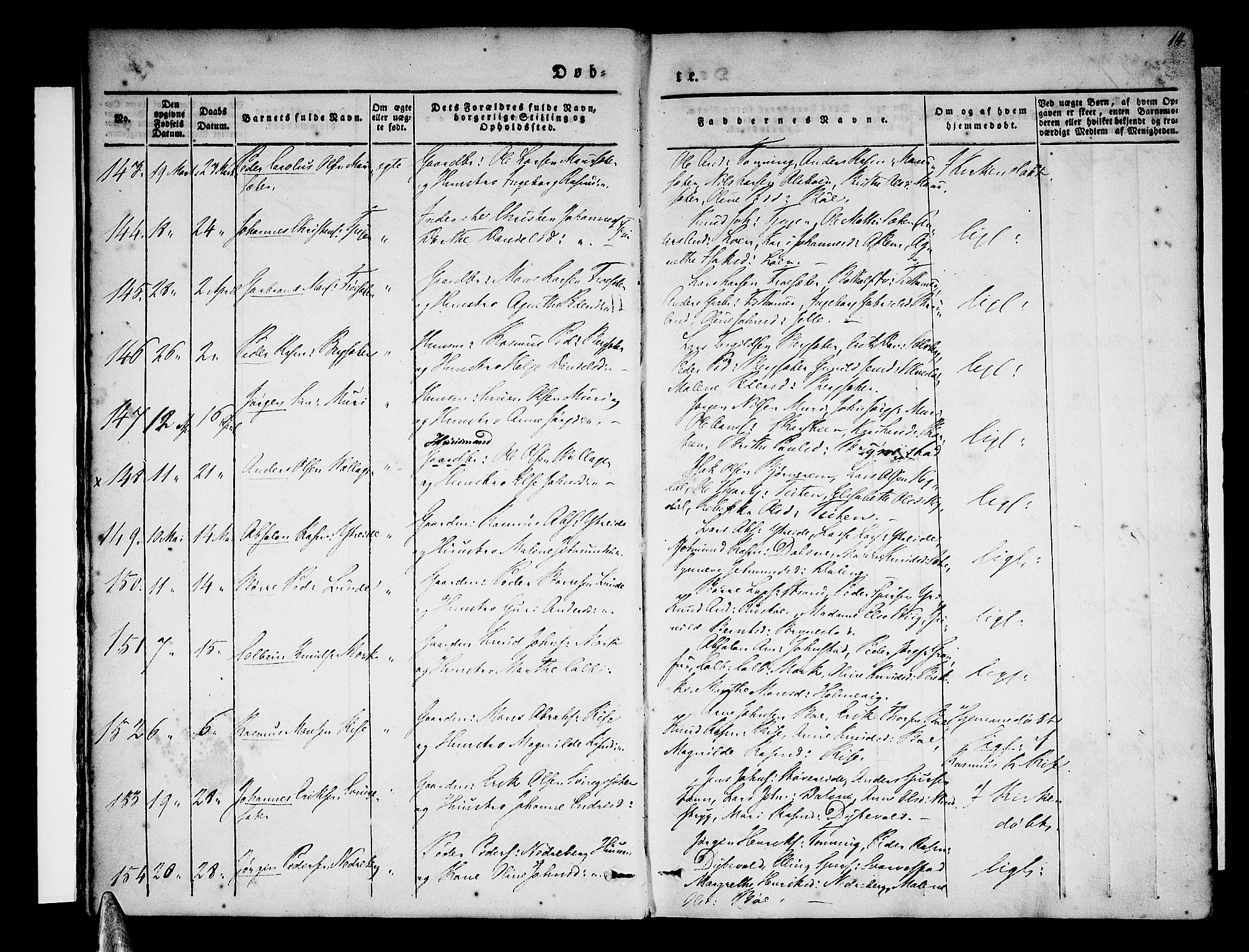 Stryn Sokneprestembete, AV/SAB-A-82501: Parish register (official) no. A 1, 1832-1845, p. 14