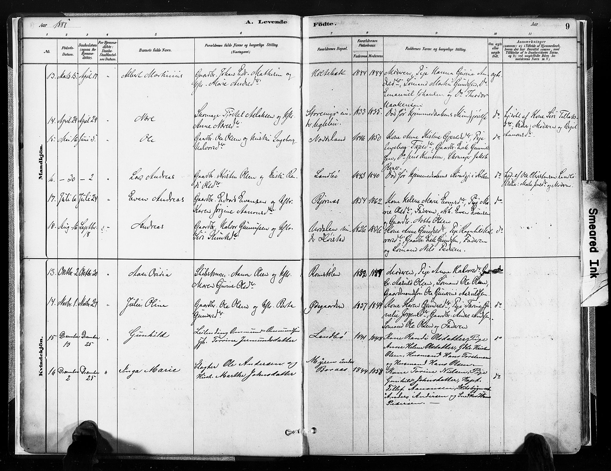 Austre Moland sokneprestkontor, SAK/1111-0001/F/Fa/Faa/L0010: Parish register (official) no. A 10, 1880-1904, p. 9