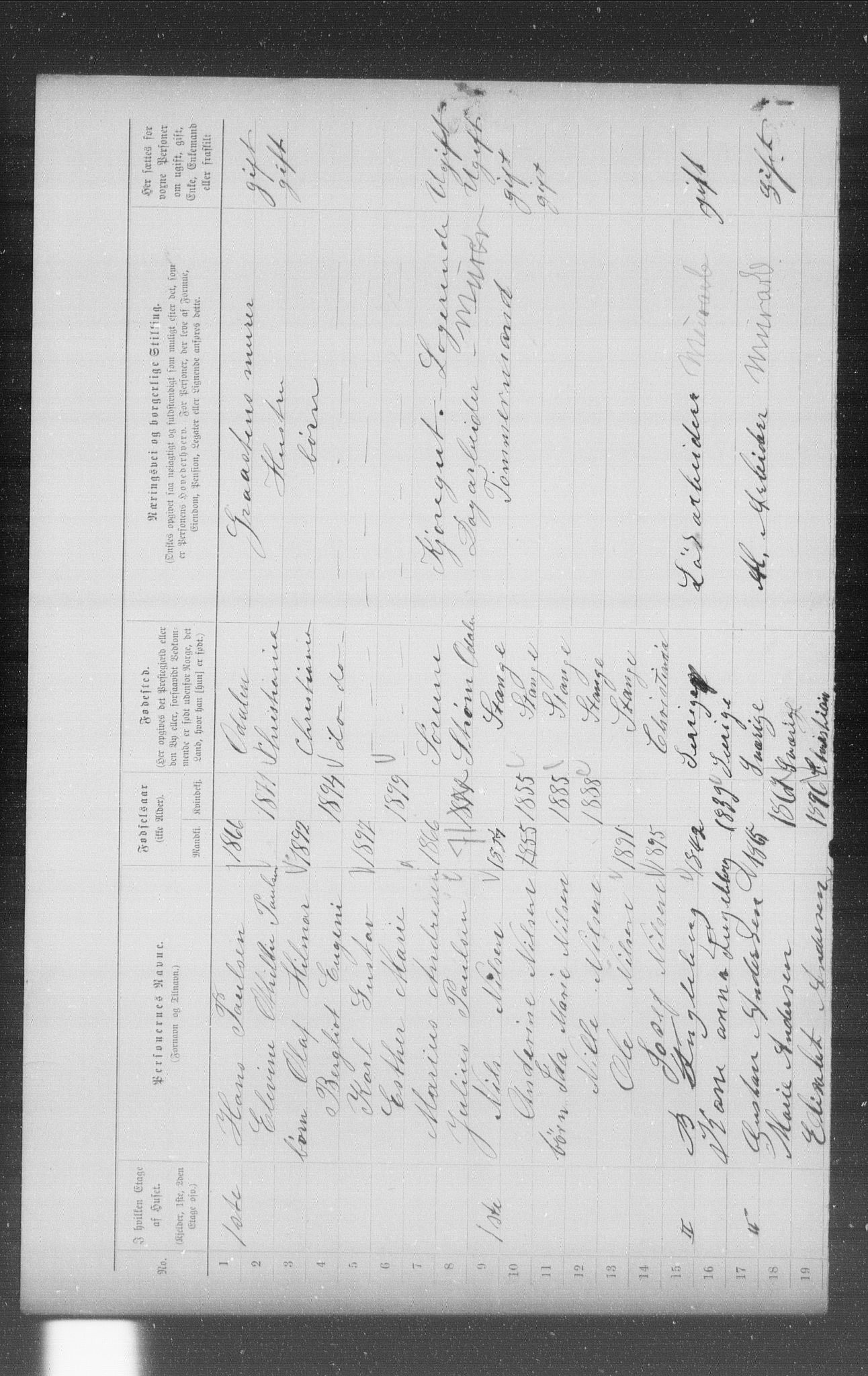 OBA, Municipal Census 1899 for Kristiania, 1899, p. 3741