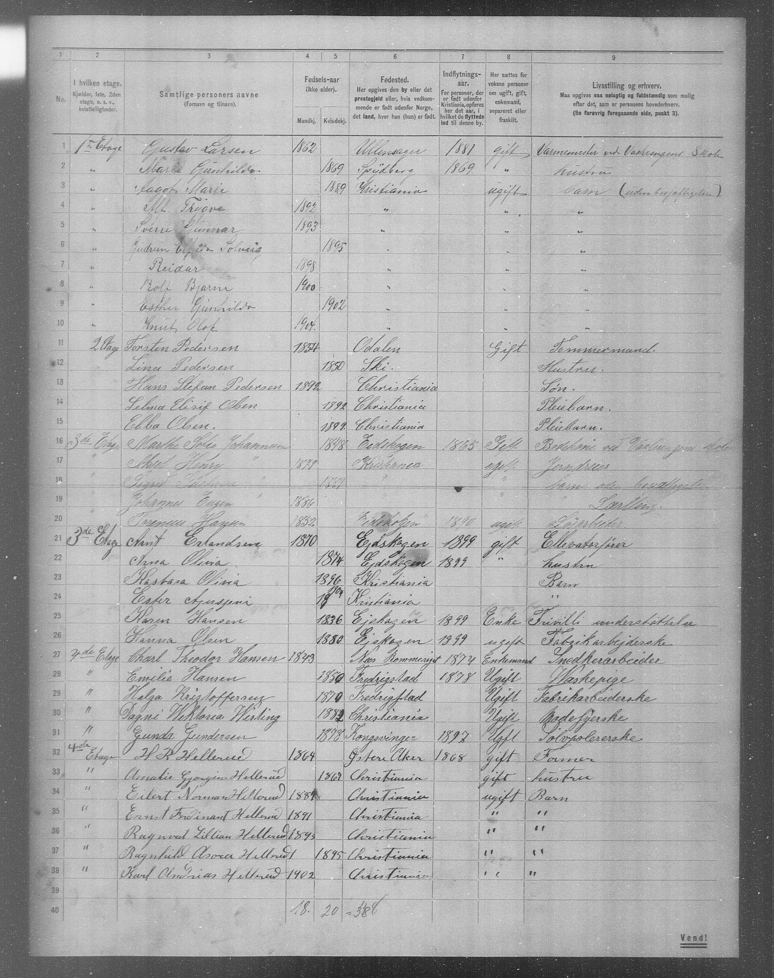 OBA, Municipal Census 1904 for Kristiania, 1904, p. 8427