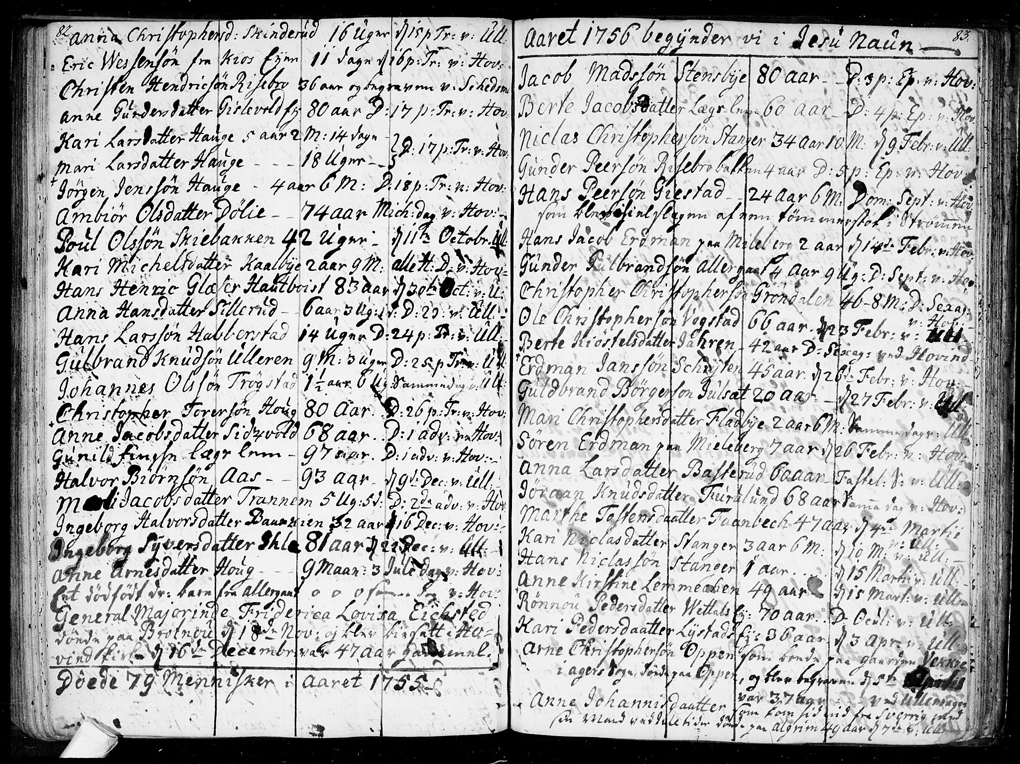 Ullensaker prestekontor Kirkebøker, SAO/A-10236a/F/Fa/L0010: Parish register (official) no. I 10, 1733-1776, p. 82-83