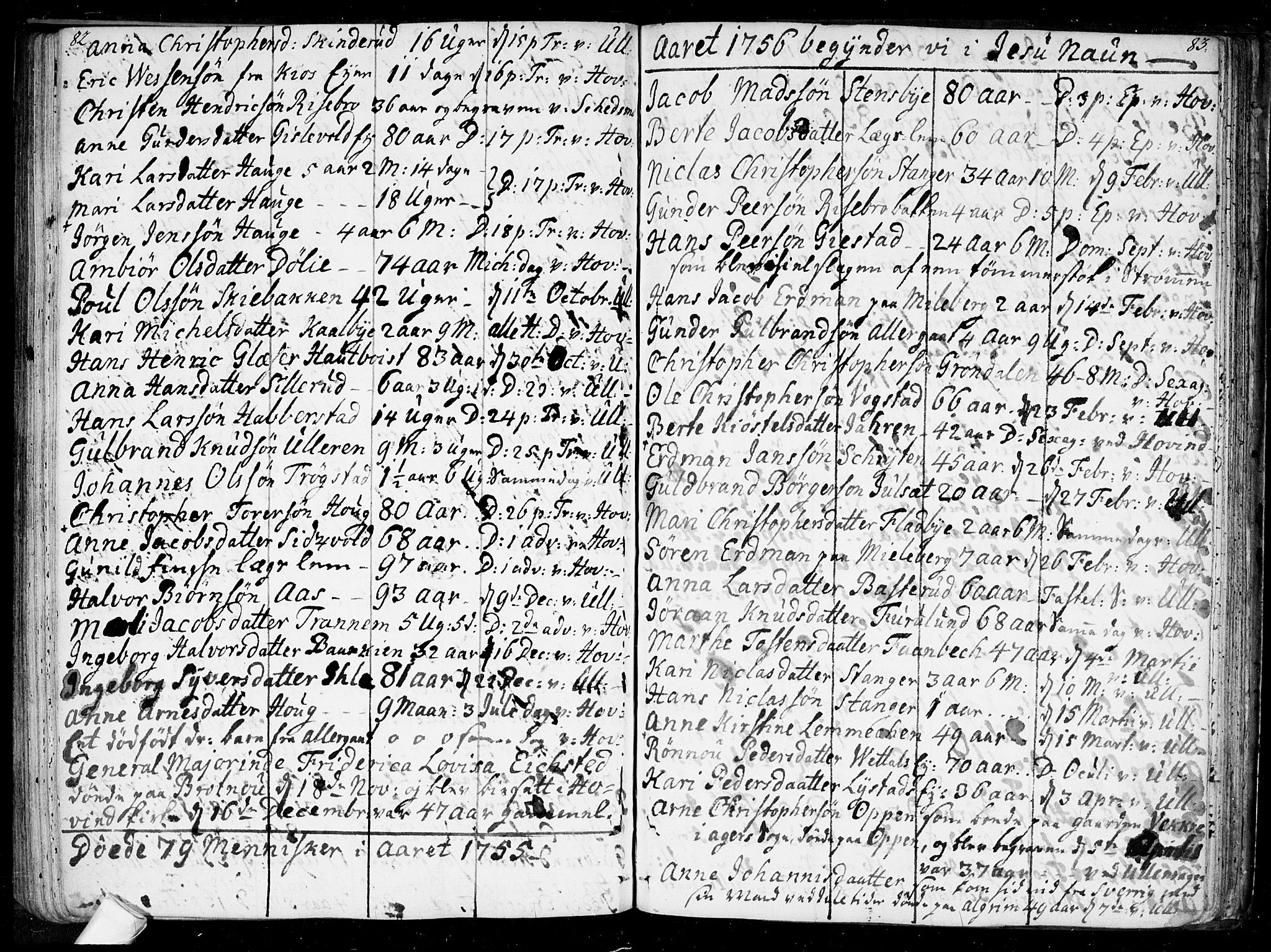 Ullensaker prestekontor Kirkebøker, AV/SAO-A-10236a/F/Fa/L0010: Parish register (official) no. I 10, 1733-1776, p. 82-83